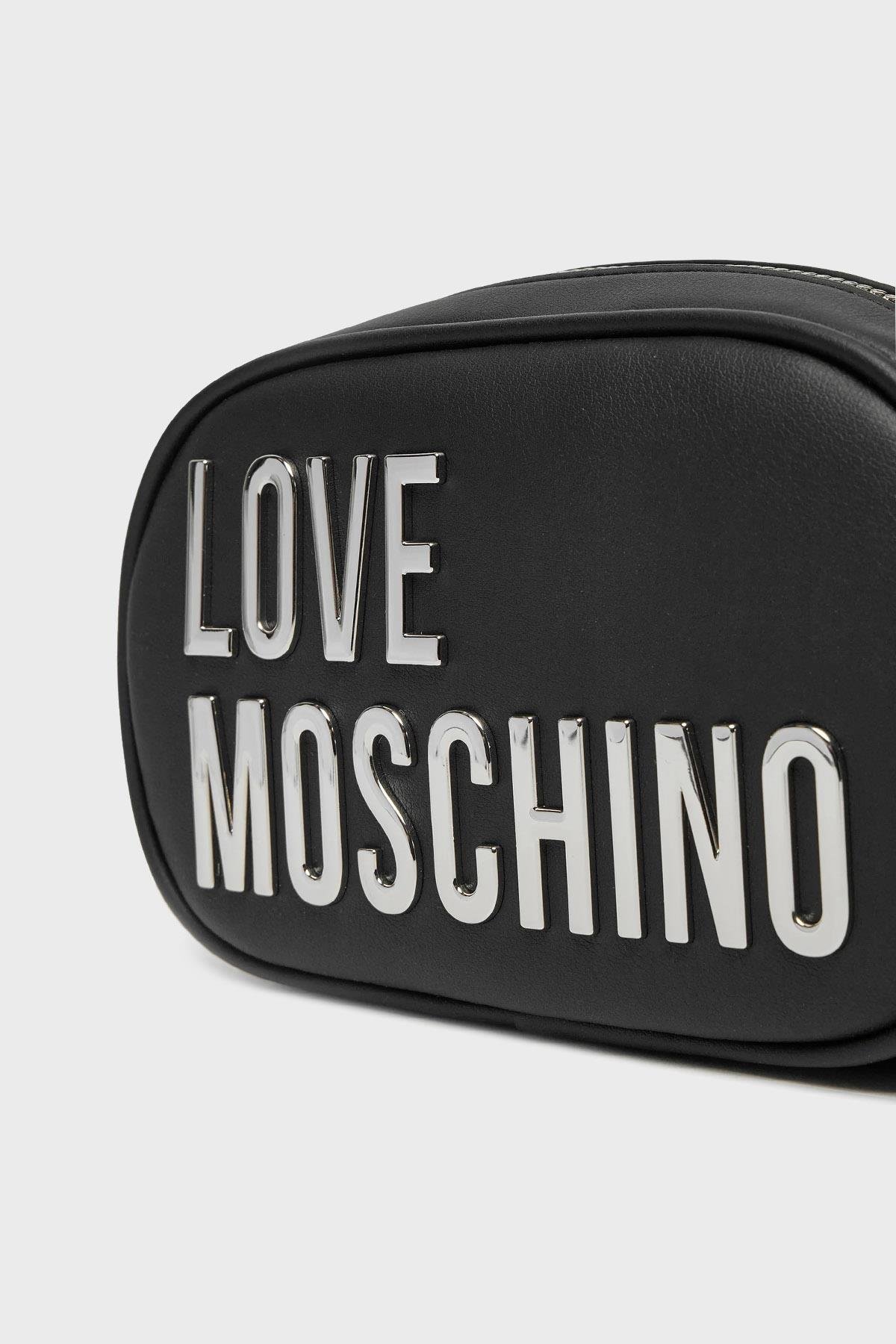 Love Moschino Love Moschino Kadın Marka Logolu Tek Bölmeli Fermuar Kapamalı Siyah1 Omuz Çantası JC4026PP1MKD0-00B