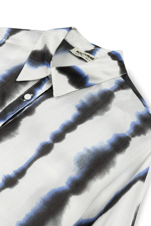 Nocturne Nocturne Kadın Gömlek Yaka Desenli Düğme Kapama Uzun Kol Rahat Kesim Beyaz Gömlek N25YN25206-VARYANT