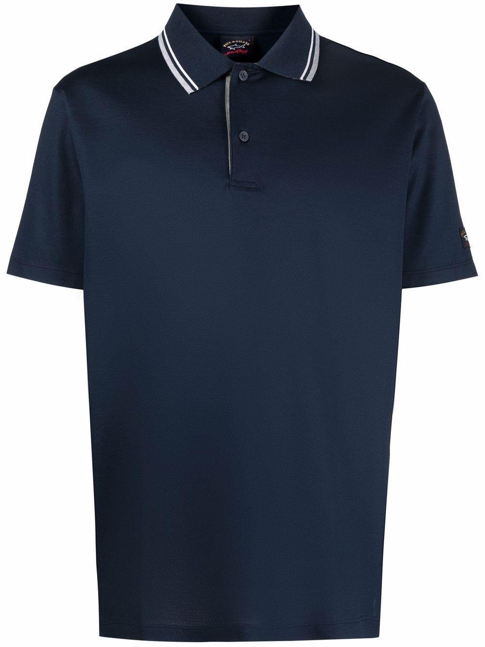 Paul Shark Paul Shark Erkek %100 Pamuklu Basic Fermuarlı Polo Yaka Lacivert Polo Yaka T-Shirt 22411308-013