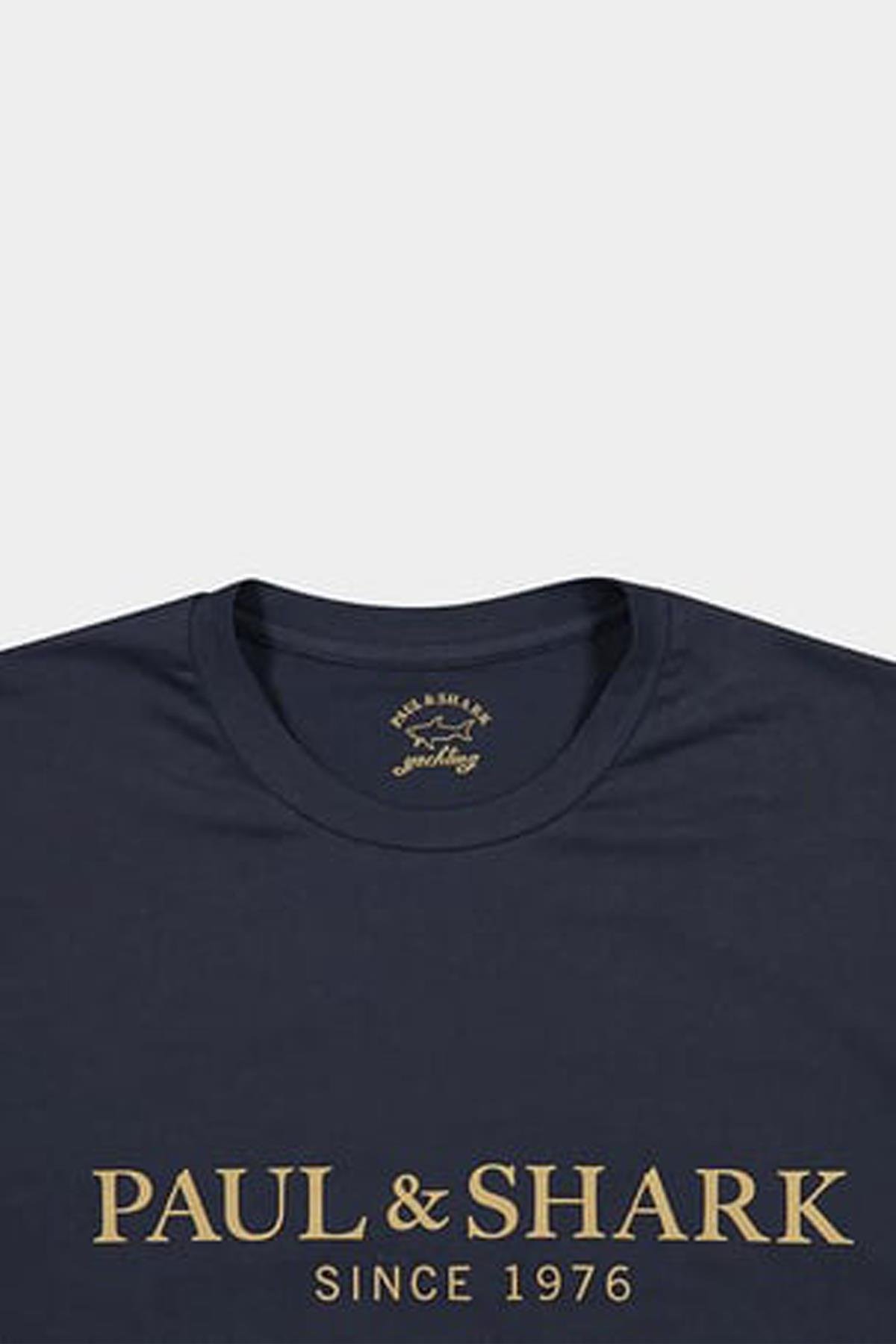 Paul Shark Paul Shark Erkek %100 Pamuklu Basic Uzun Kollu Sıfır Yaka Marka Logolu Lacivert1 T-Shirt 11311630-130