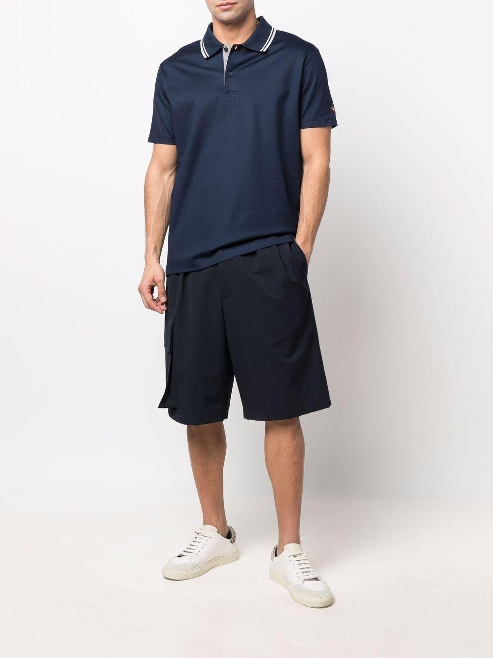 Paul Shark Paul Shark Erkek %100 Pamuklu Basic Fermuarlı Polo Yaka Lacivert Polo Yaka T-Shirt 22411308-013