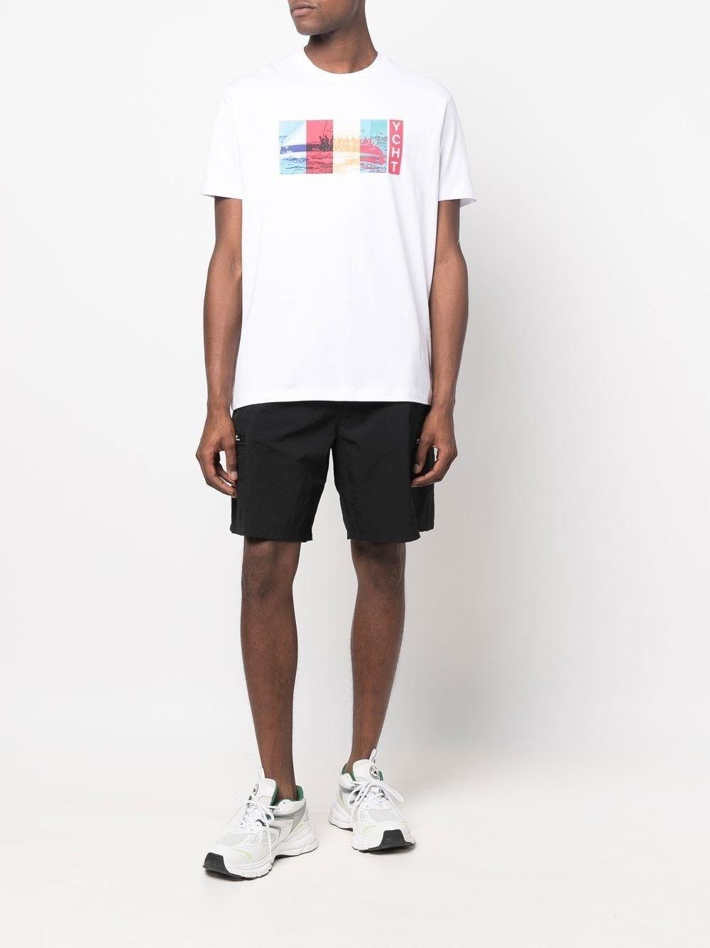 Paul Shark Paul Shark Erkek Baskılı Regular Fit Pamuklu Beyaz T-Shirt 22411026-010