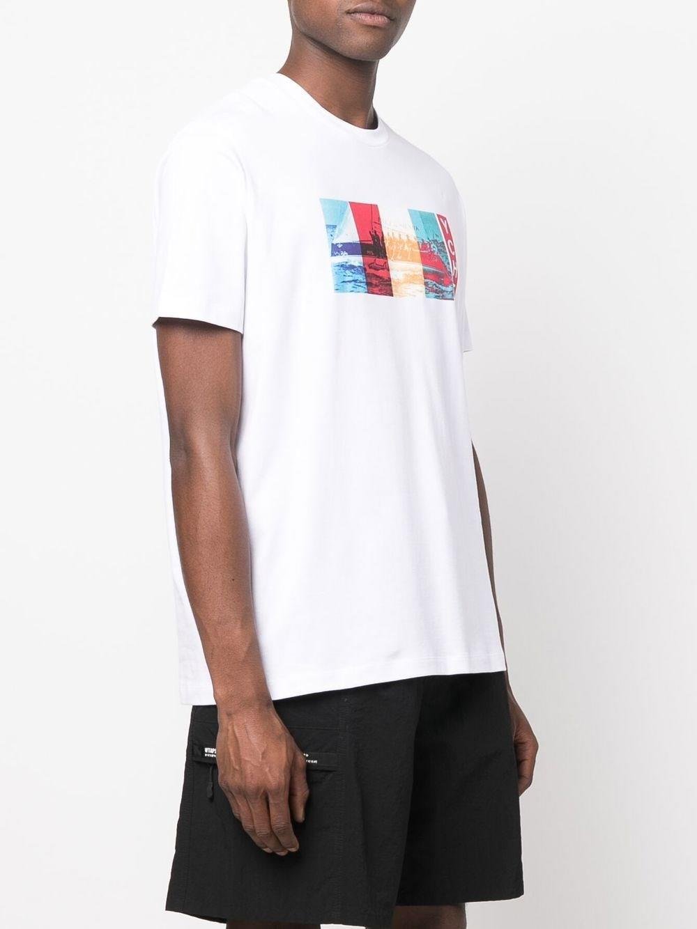 Paul Shark Paul Shark Erkek Baskılı Regular Fit Pamuklu Beyaz T-Shirt 22411026-010