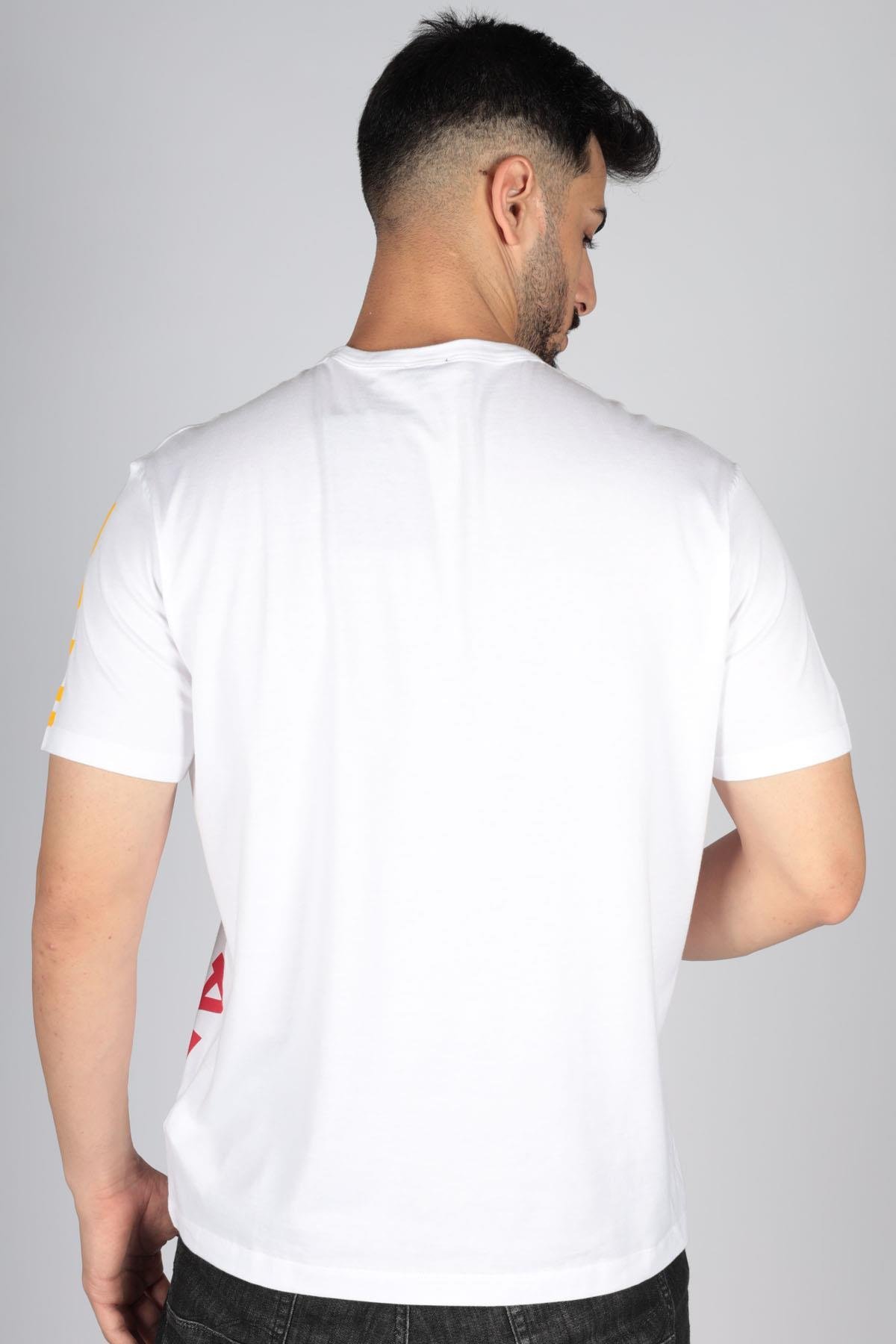 Paul Shark Paul Shark Erkek Bisiklet Yaka Baskılı Rahat Beyaz T-Shirt 23411009-010