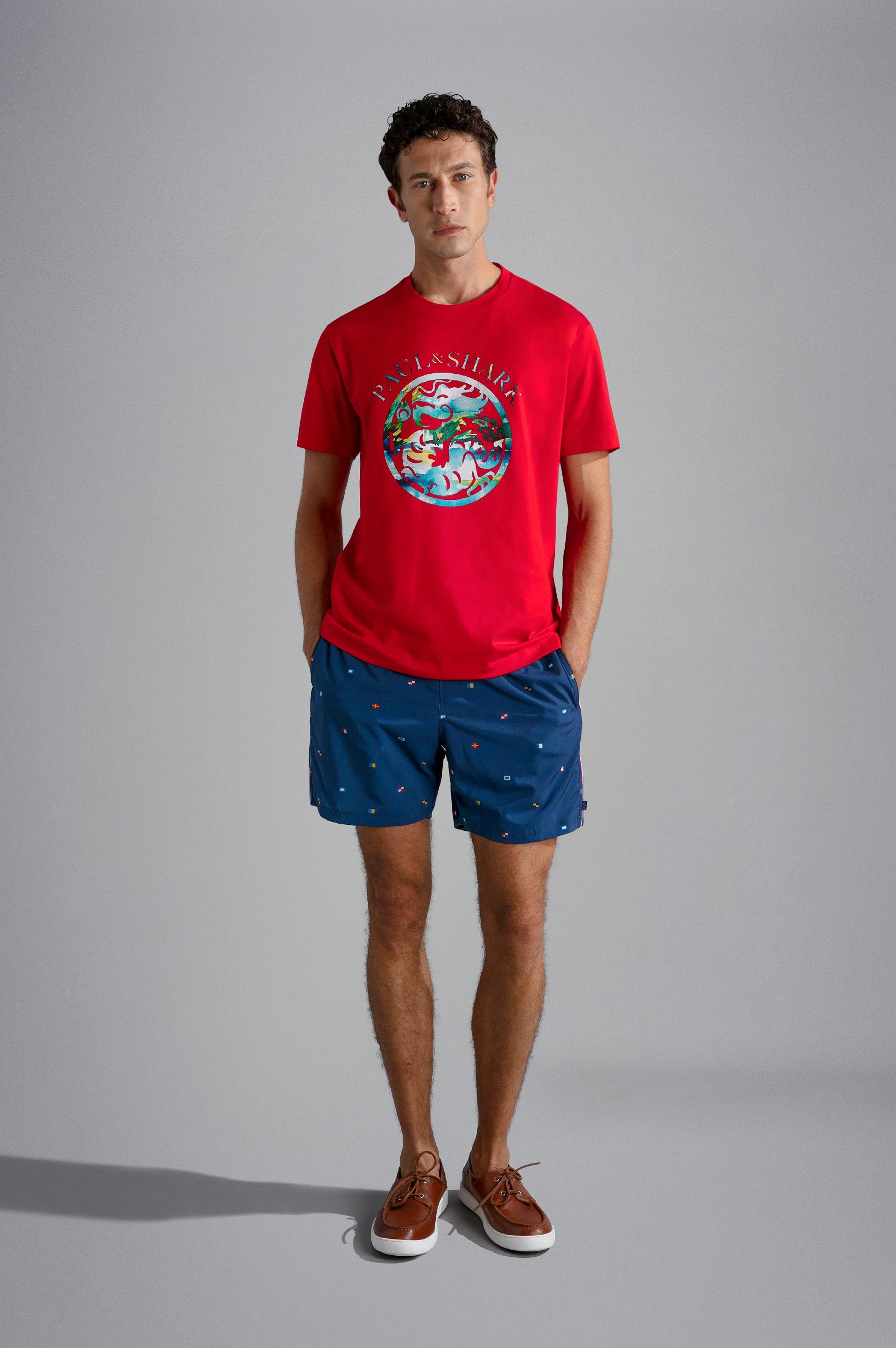 Paul Shark Paul Shark Erkek Çabuk Kuruyan Kumaşlı Normal Kesim Mavi1 Mayo 24415029-N01