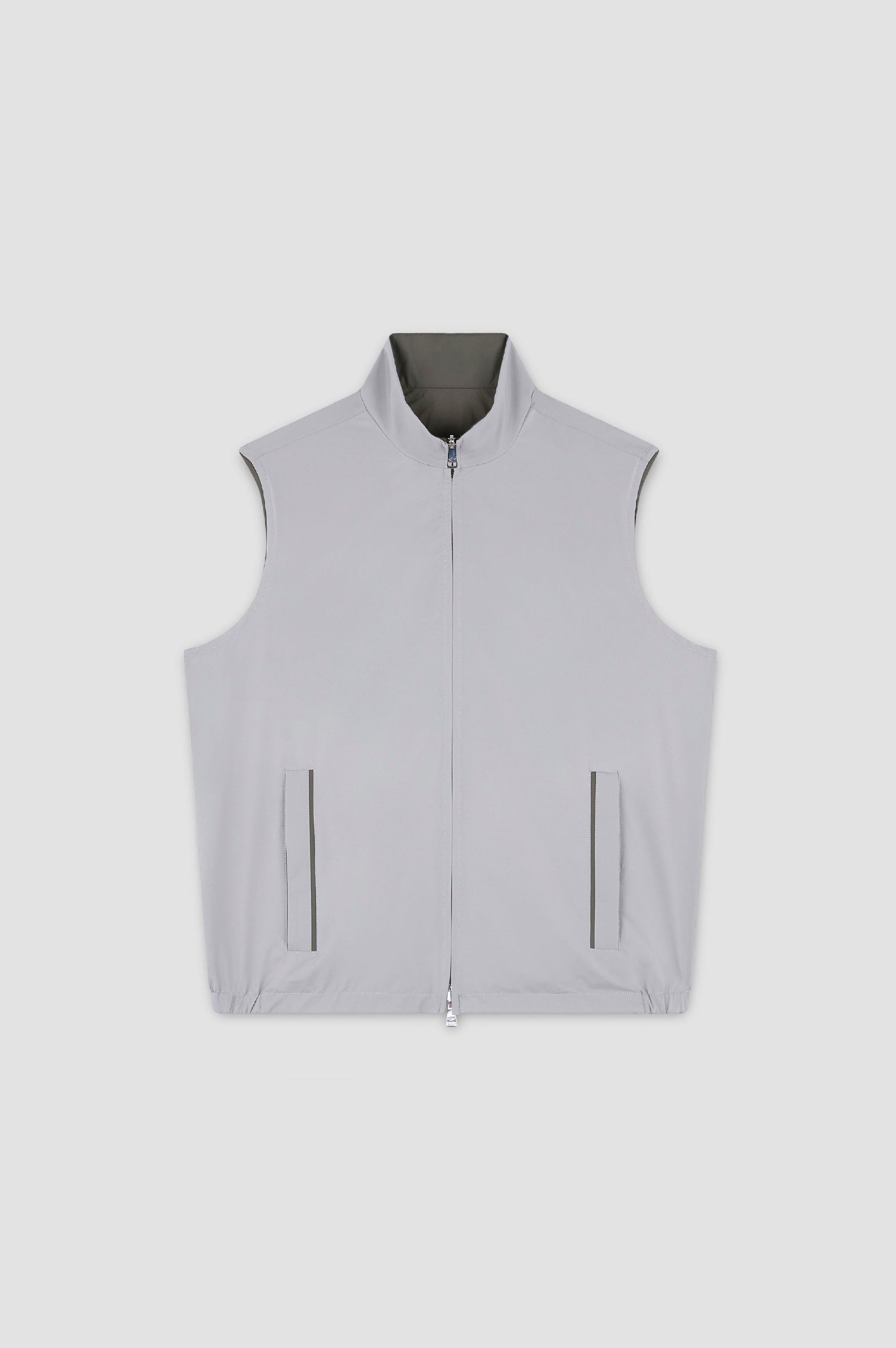 Paul Shark Paul Shark Erkek Çift Taraflı Rüzgara Dayanıklı Su Geçirmeyen Dik Yaka Kolsuz Yeşil Yelek 25412614-326