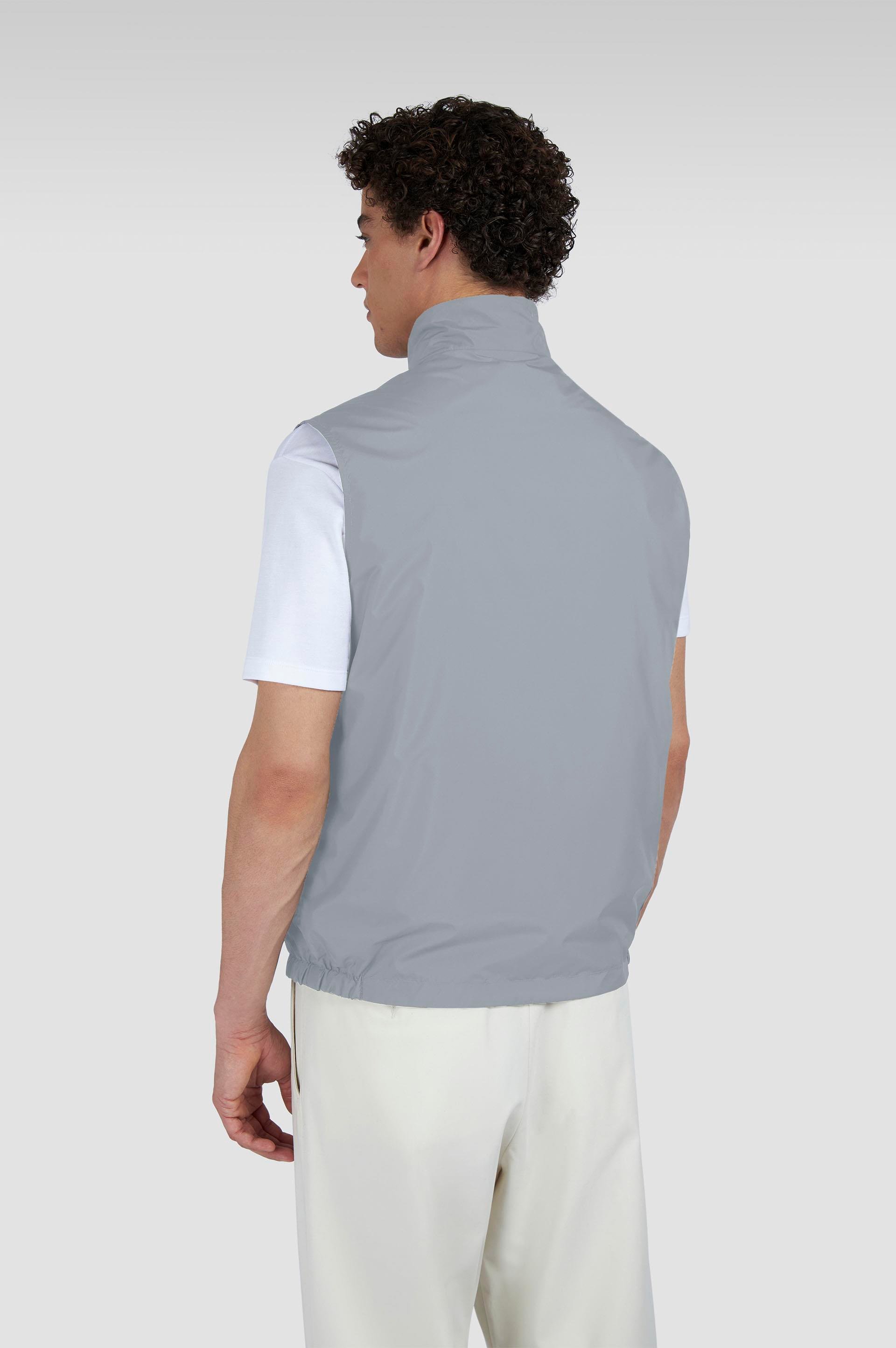 Paul Shark Paul Shark Erkek Çift Taraflı Rüzgara Dayanıklı Su Geçirmeyen Dik Yaka Kolsuz Gri Yelek 25412614-325