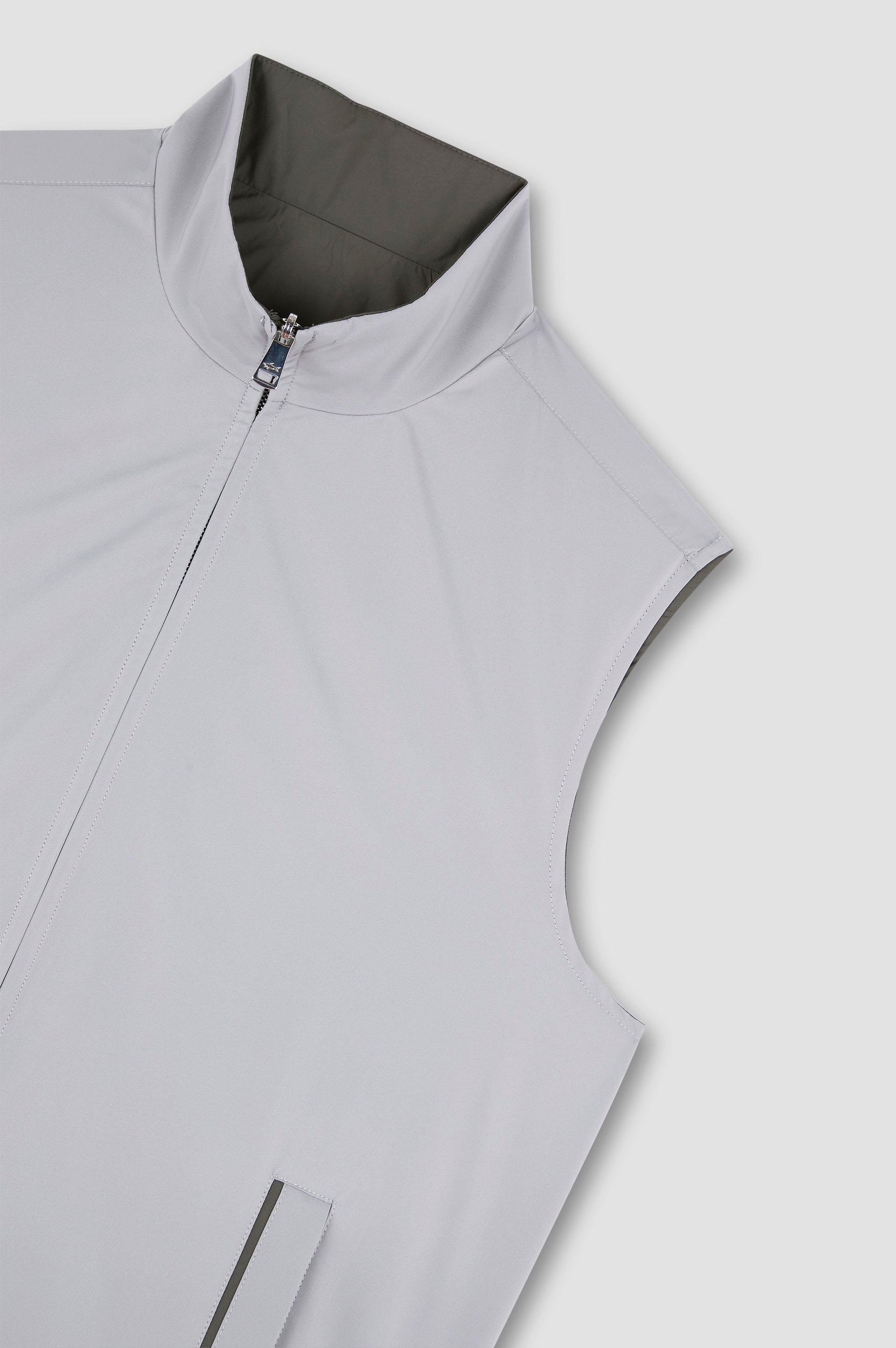 Paul Shark Paul Shark Erkek Çift Taraflı Rüzgara Dayanıklı Su Geçirmeyen Dik Yaka Kolsuz Yeşil Yelek 25412614-326