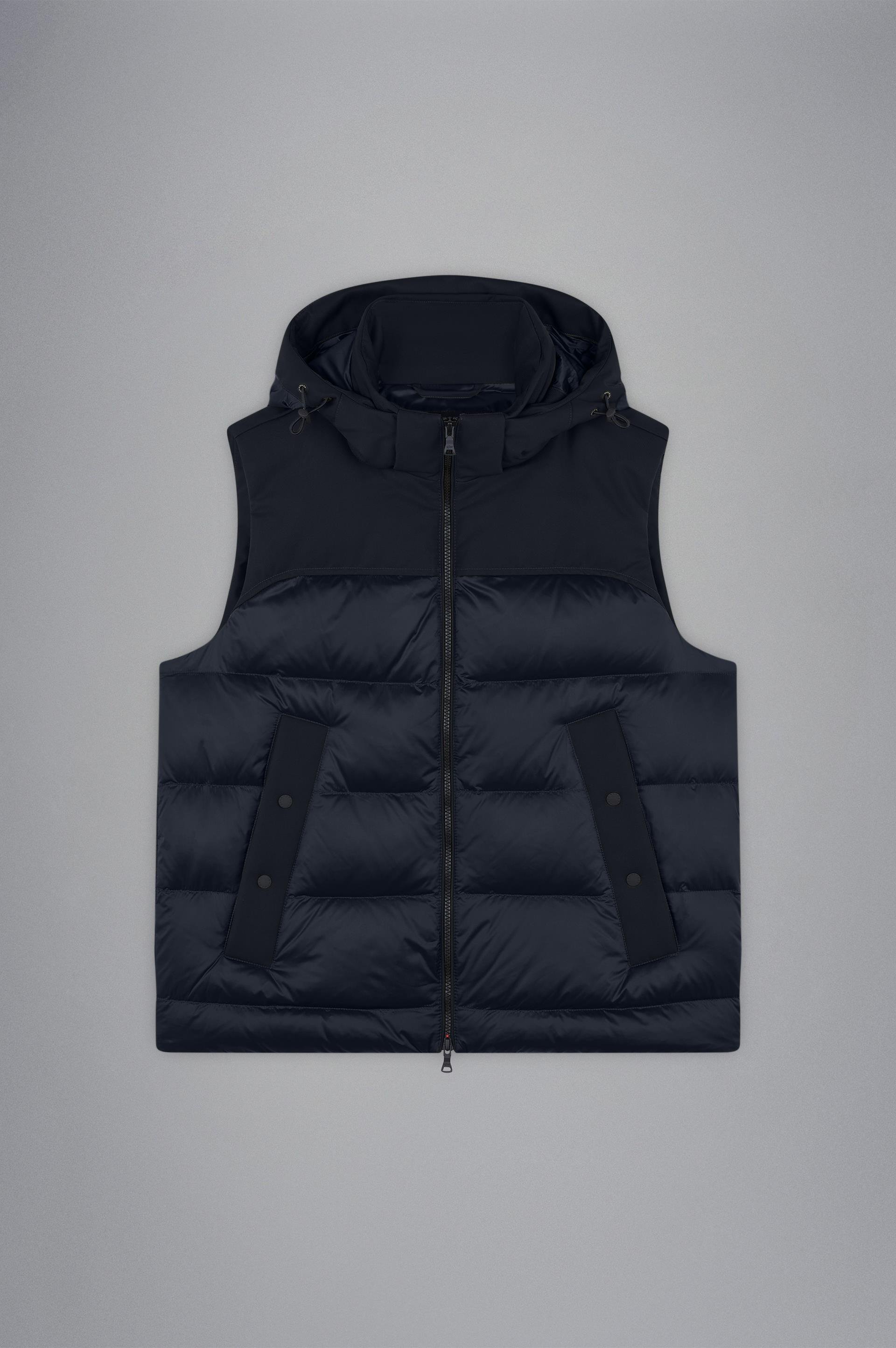 Paul Shark Paul Shark Erkek Çıkarılabilir Kapüşonlu Kaz Tüyü Dolgulu Cepleri Düğmeli Mavi Yelek 14312671-050