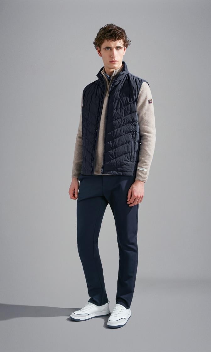 Paul Shark Paul Shark Erkek Düz Model Kolsuz Fermuar Kapamalı Lacivert Yelek 14312642-013