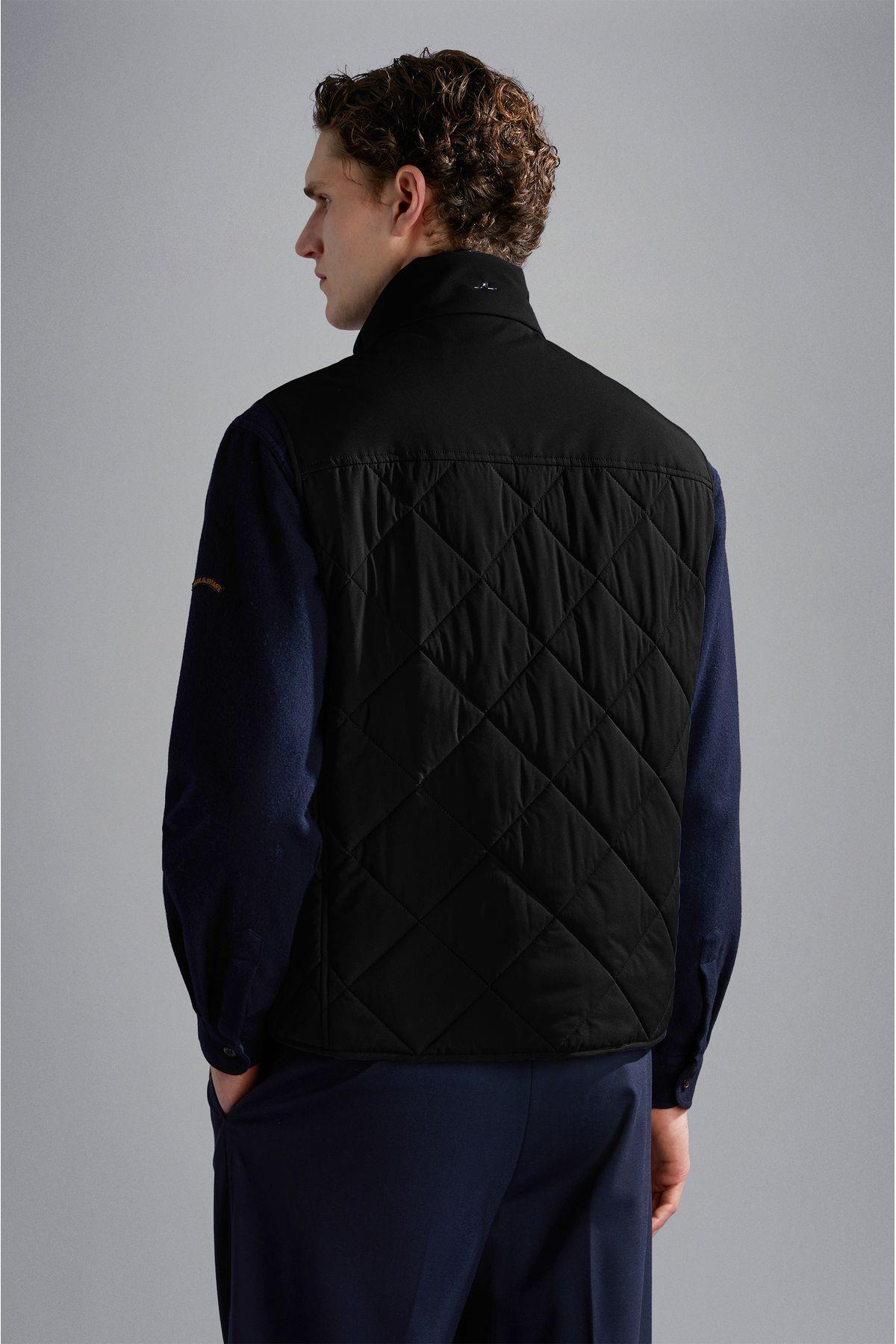 Paul Shark Paul Shark Erkek Elmas Kapitoneli İç Cepli Çift Taraflı Fermuar ve Çıtçıtlı Kapatmalı Normal Kesim Siyah Yelek 14312609-011