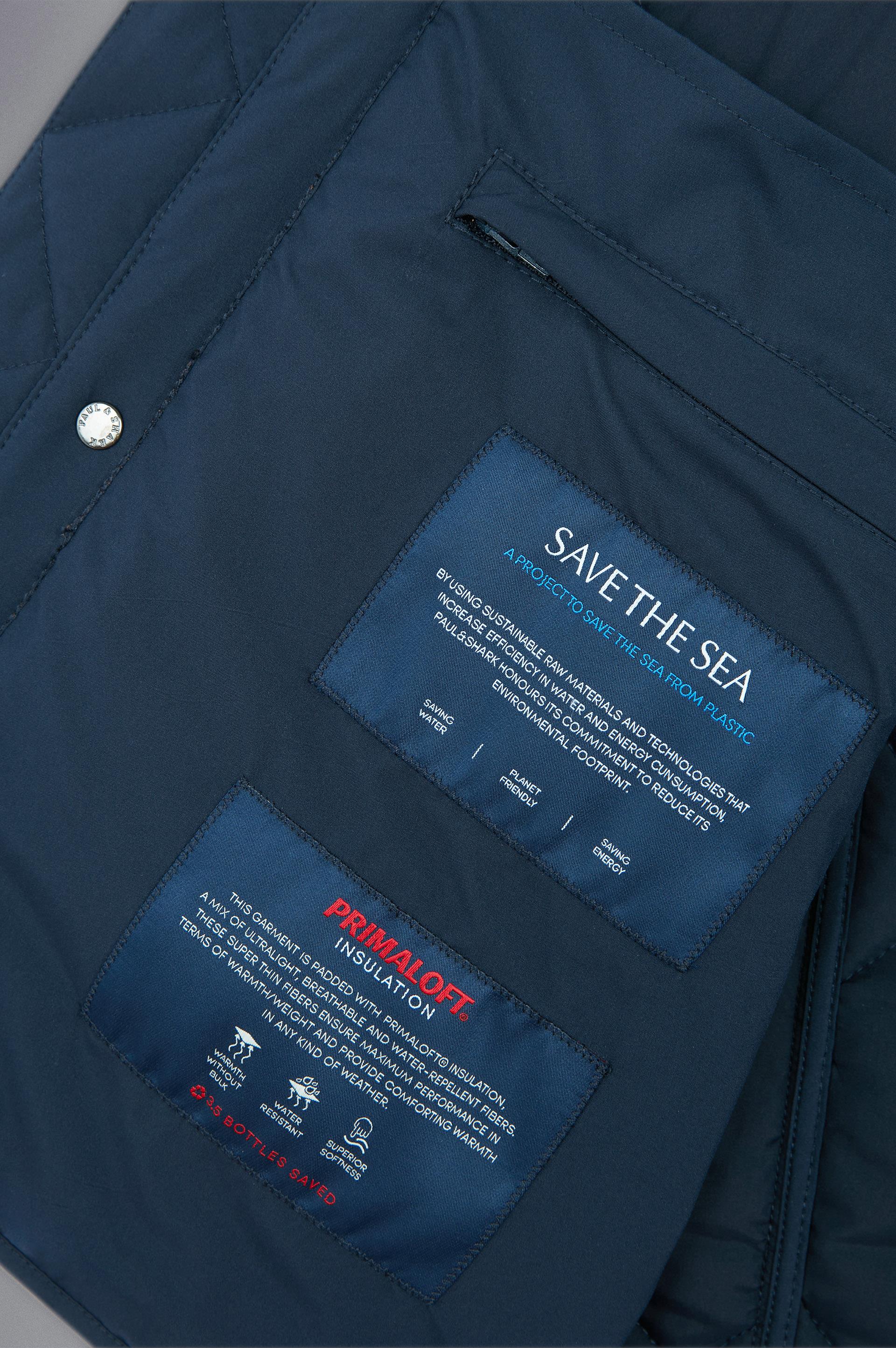 Paul Shark Paul Shark Erkek Elmas Kapitoneli İç Cepli Çift Taraflı Fermuar ve Çıtçıtlı Kapatmalı Normal Kesim Mavi Yelek 14312609-013