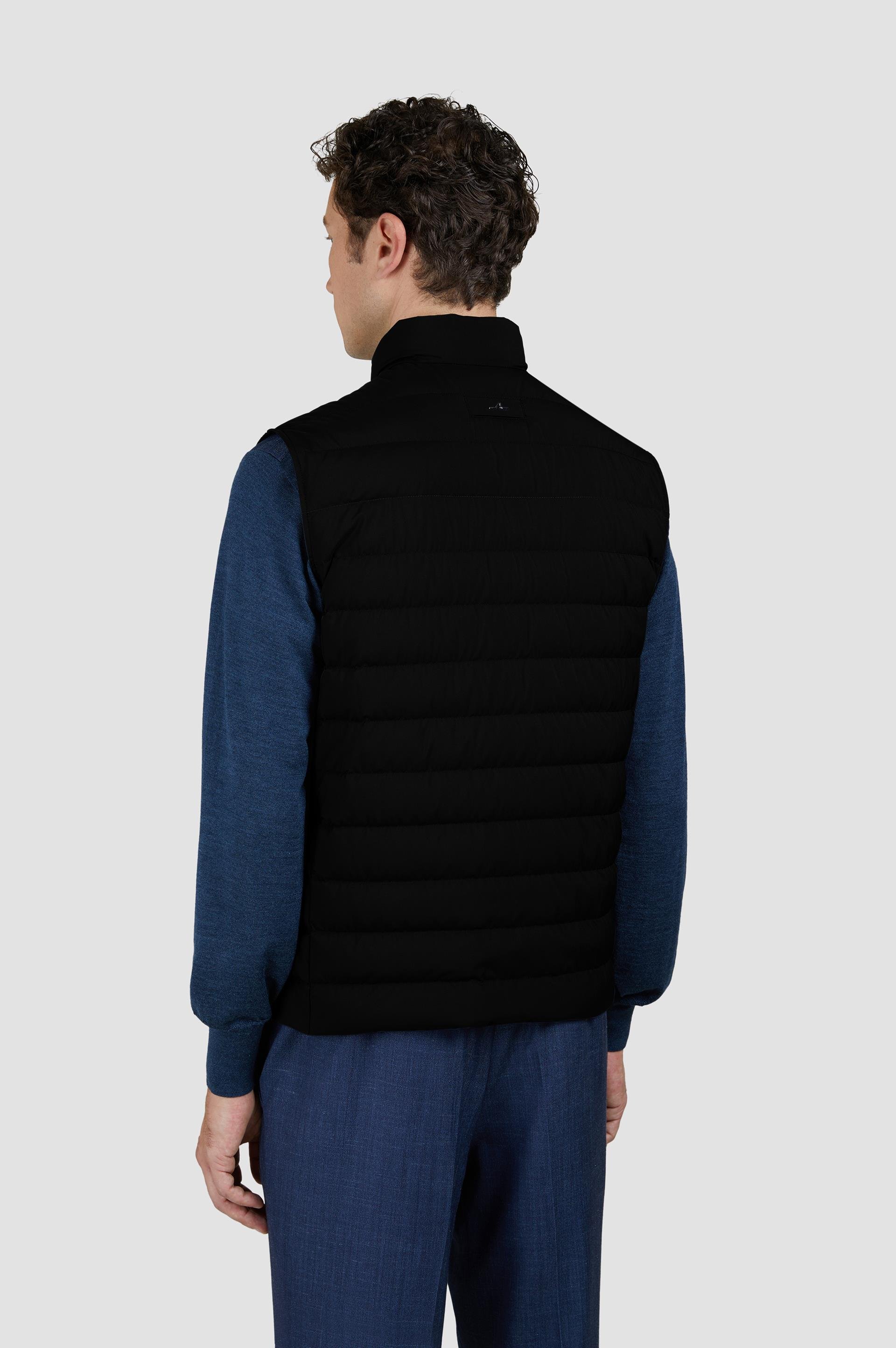 Paul Shark Paul Shark Erkek Kapitoneli Regular Fit Dik Yaka Kolsuz Siyah Yelek 25412630-011