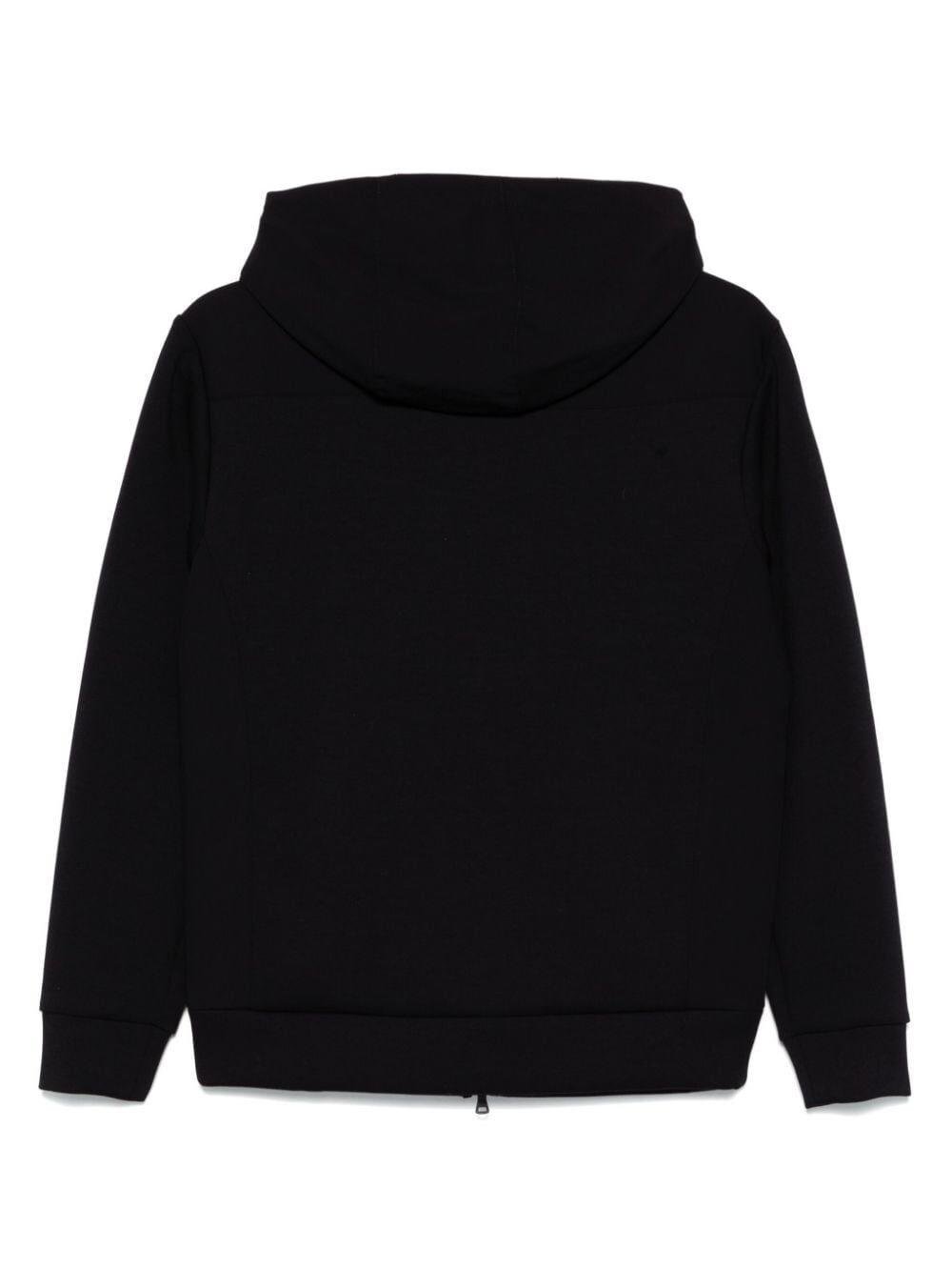 Paul Shark Paul Shark Erkek Kapşonlu Yaka Fermuarlı Uzun Kollu Siyah Sweatshirt 14311867-011