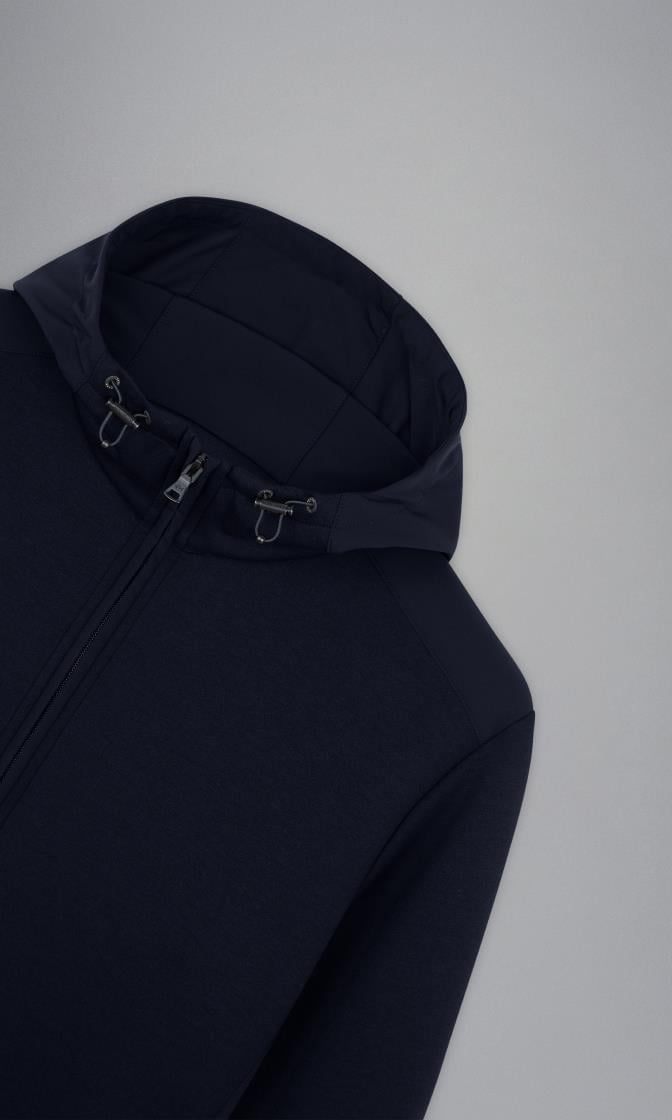 Paul Shark Paul Shark Erkek Kapşonlu Yaka Fermuarlı Uzun Kollu Lacivert Sweatshirt 14311867-050