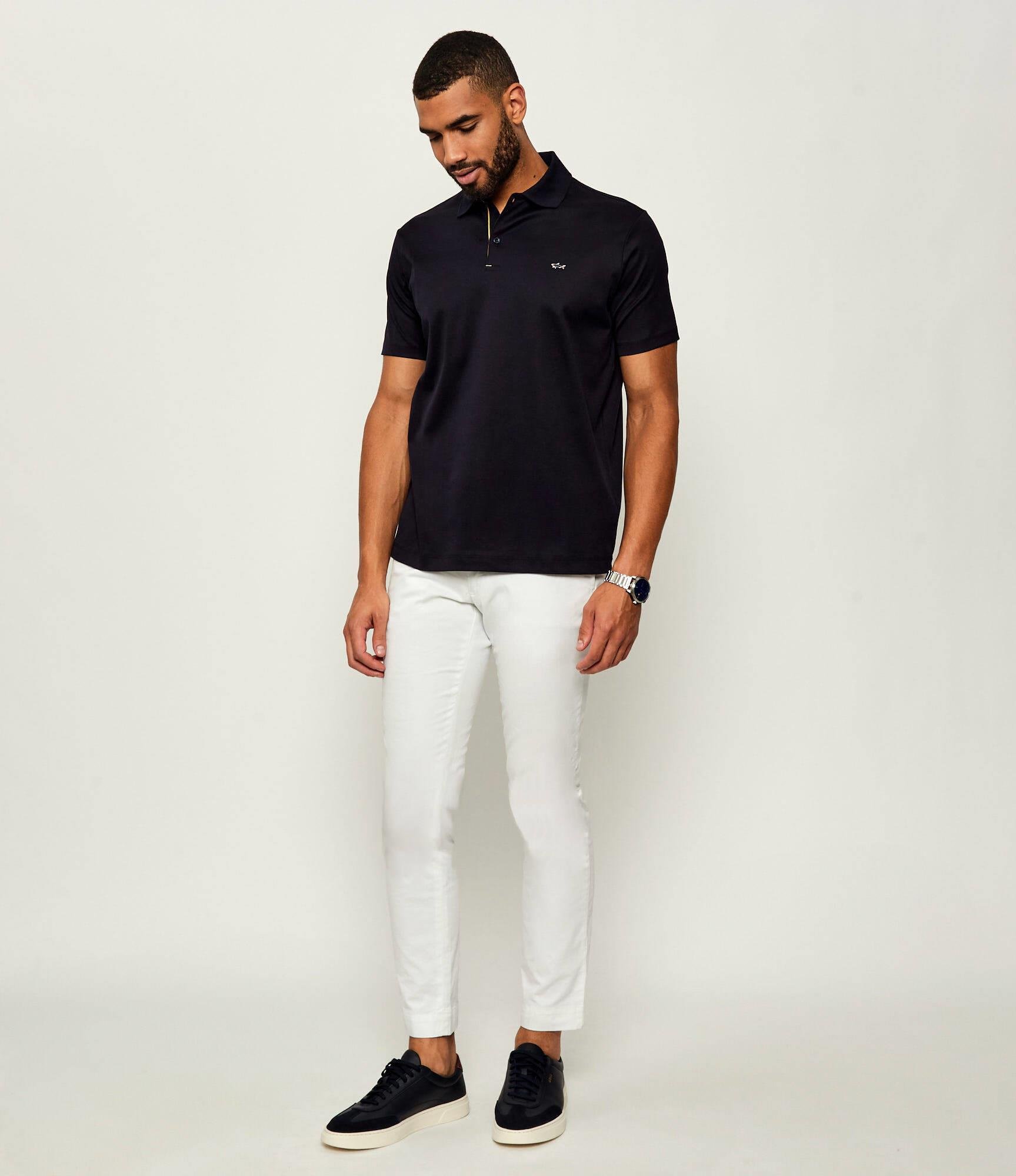 Paul Shark Paul Shark Erkek Kısa Kollu Polo Yaka Düğme Kapamalı Mavi-Gold Polo Yaka T-Shirt 15311726-50E