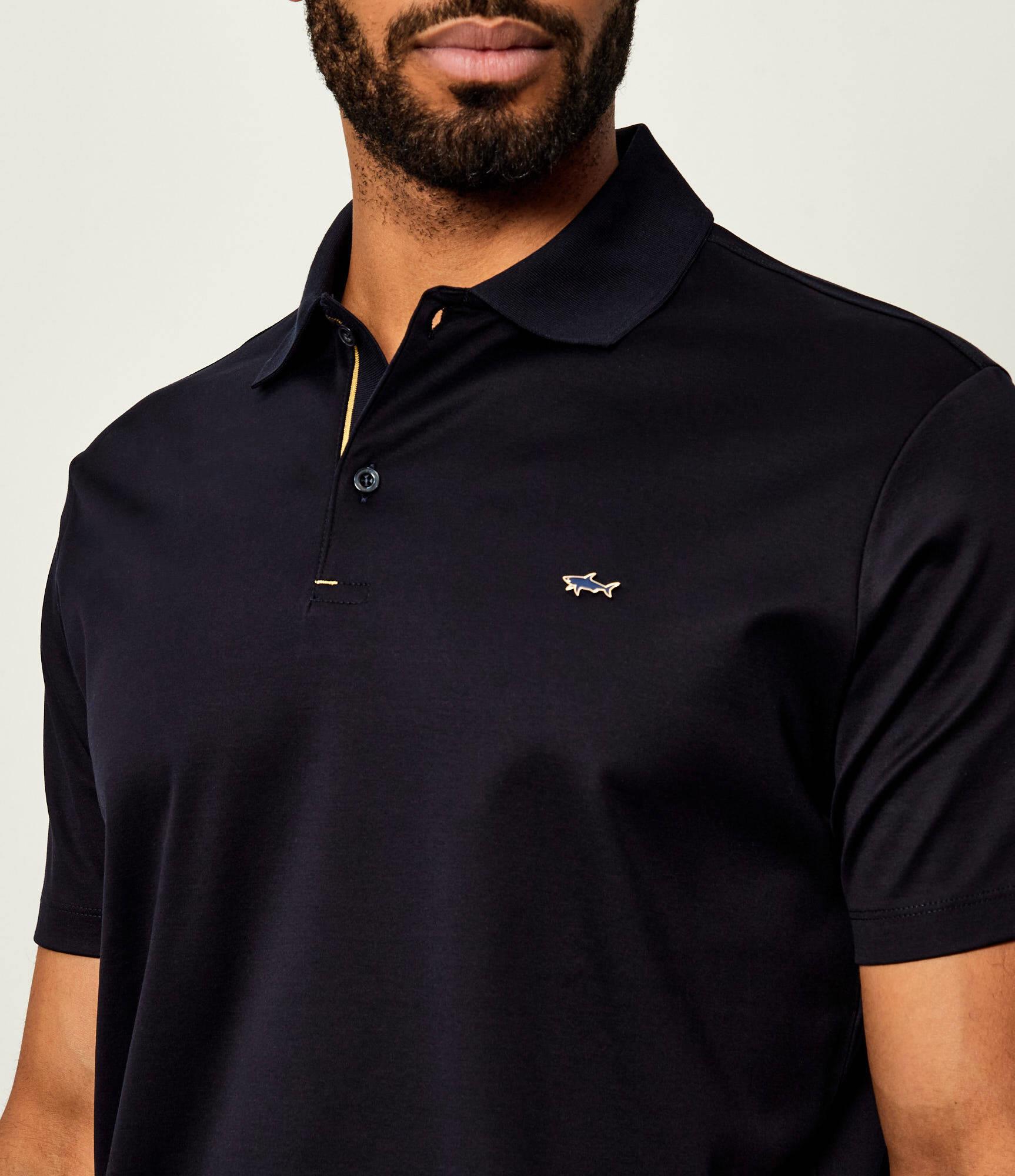 Paul Shark Paul Shark Erkek Kısa Kollu Polo Yaka Düğme Kapamalı Mavi-Gold Polo Yaka T-Shirt 15311726-50E