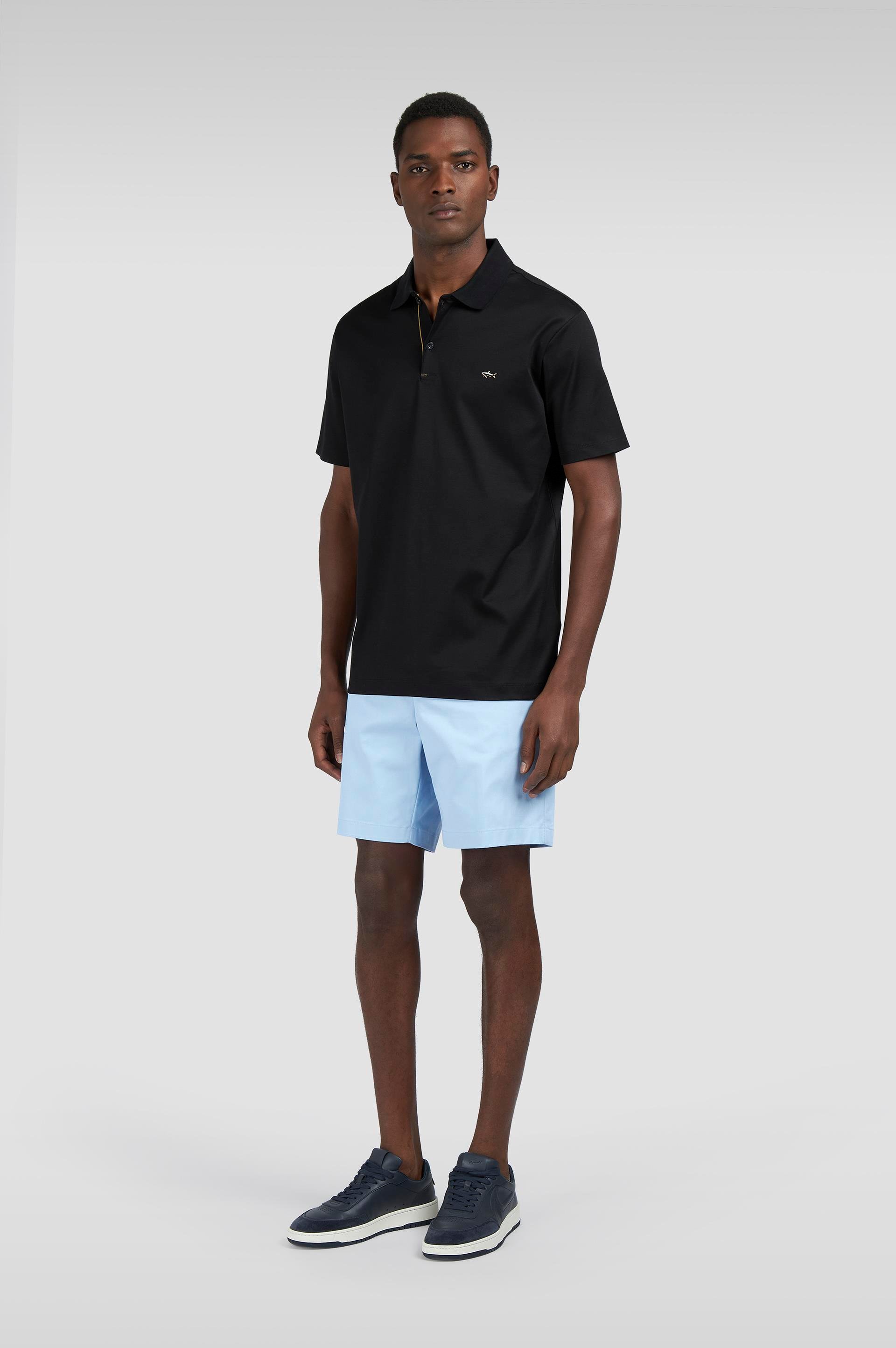 Paul Shark Paul Shark Erkek Kısa Kollu Polo Yaka Düğme Kapamalı Siyah-Altın Polo Yaka T-Shirt 15311726-11G