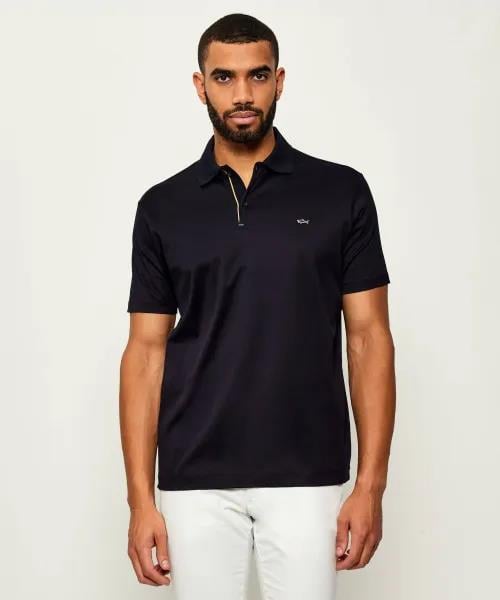 Paul Shark Paul Shark Erkek Kısa Kollu Polo Yaka Düğme Kapamalı Lacivert-Gümüş Polo Yaka T-Shirt 15311726-50F