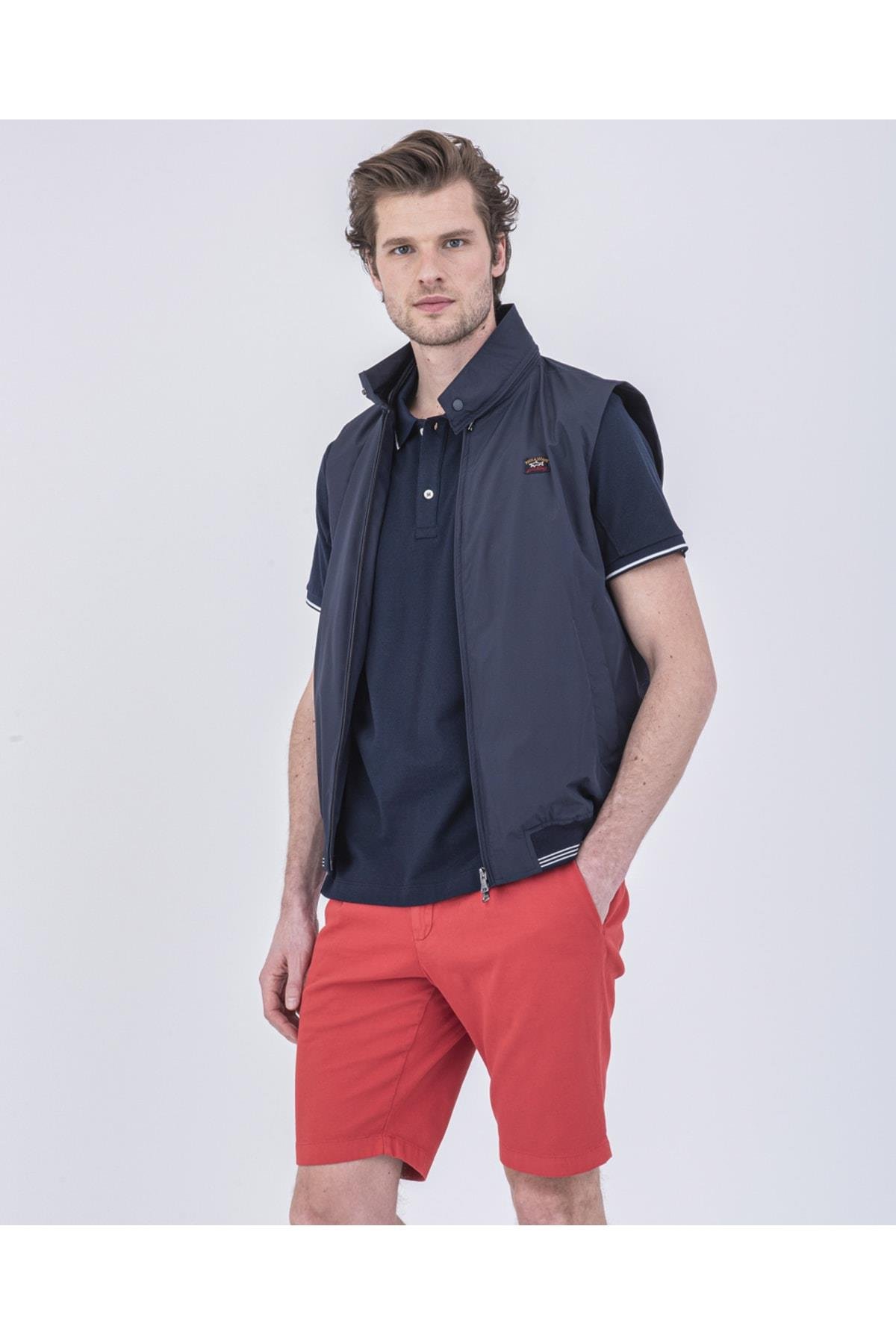 Paul Shark Paul Shark Erkek Kolsuz Spor Model Regular Fit Lacivert Yelek 22412016A-013