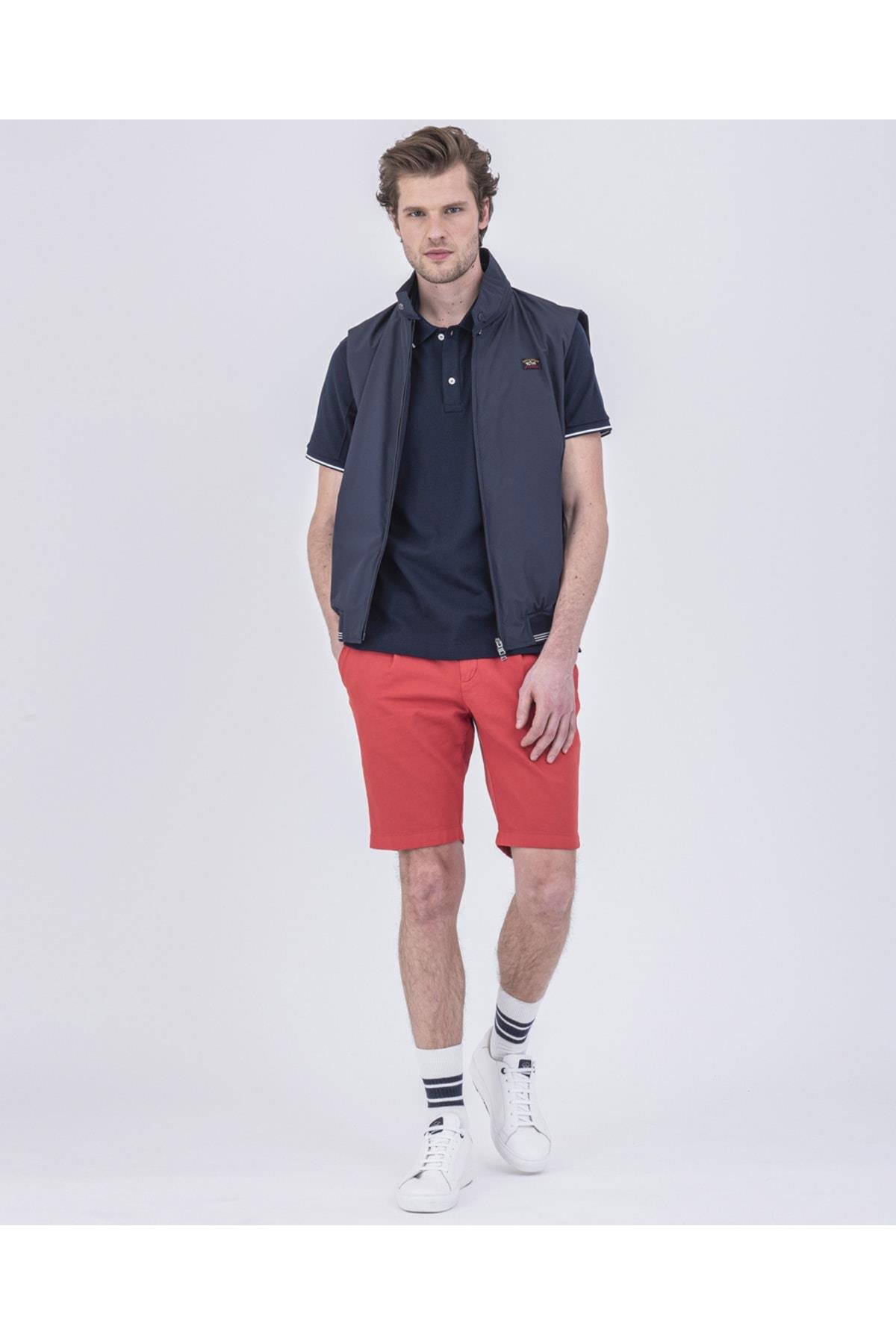Paul Shark Paul Shark Erkek Kolsuz Spor Model Regular Fit Lacivert Yelek 22412016-013
