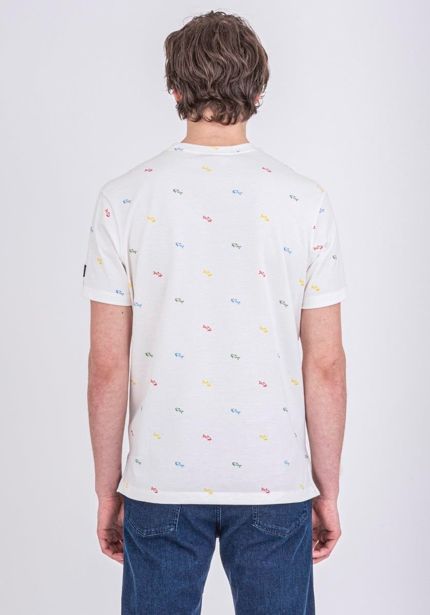 Paul Shark Paul Shark Erkek Logo Baskılı Bisiklet Yaka Normal Kesim Beyaz T-Shirt 22411071-004