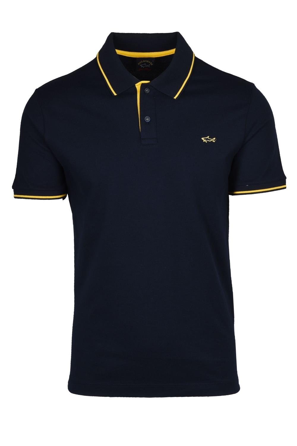 Paul Shark Paul Shark Erkek Logolu Basic Regular Fit Kısa Kollu Lacivert Büyük Beden Polo Yaka T-Shirt 22411254A-013