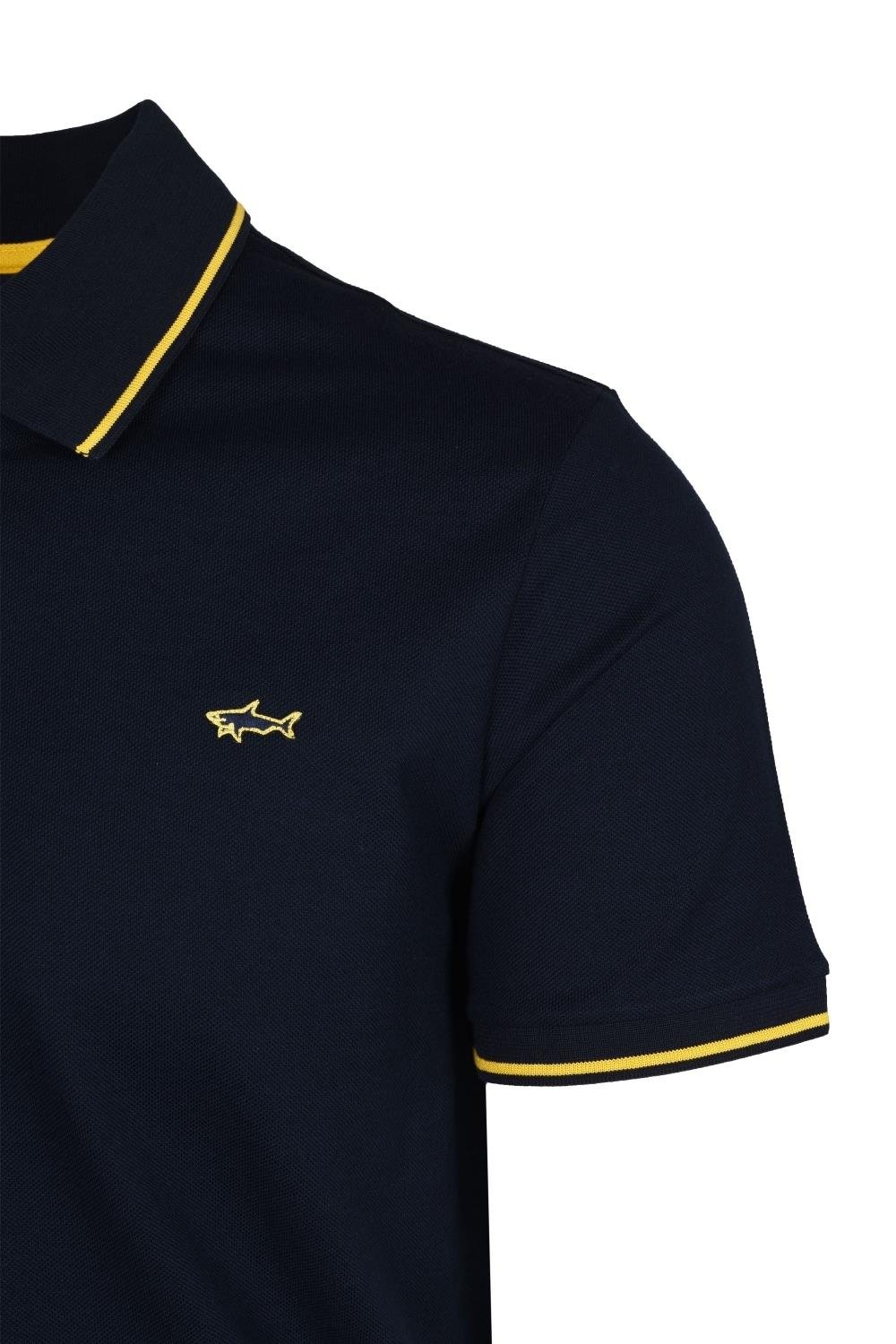 Paul Shark Paul Shark Erkek Logolu Basic Regular Fit Kısa Kollu Lacivert Büyük Beden Polo Yaka T-Shirt 22411254A-013