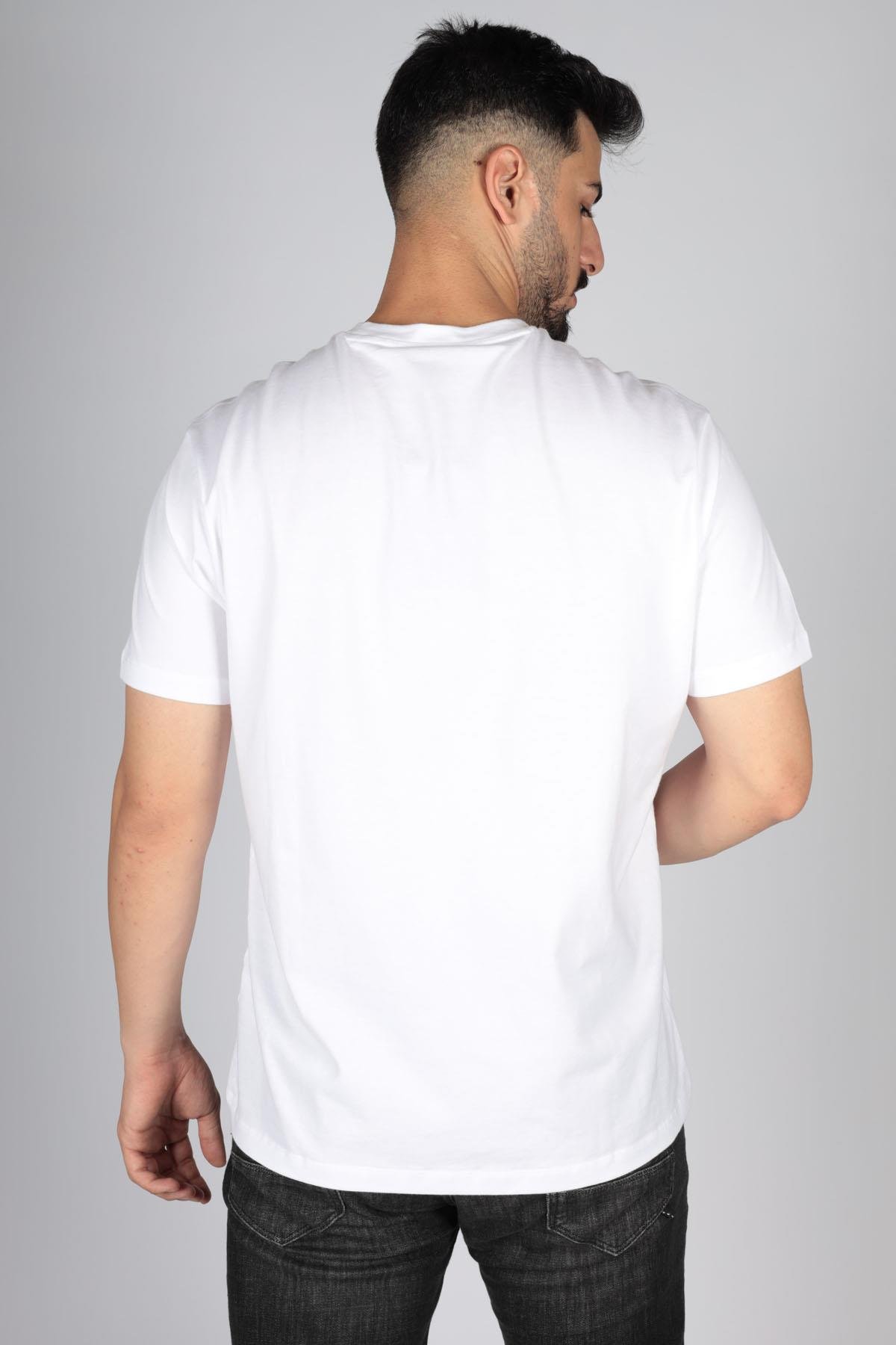 Paul Shark Paul Shark Erkek Logolu Basic Regular Fit Kısa Kollu Beyaz T-Shirt 23411086-010