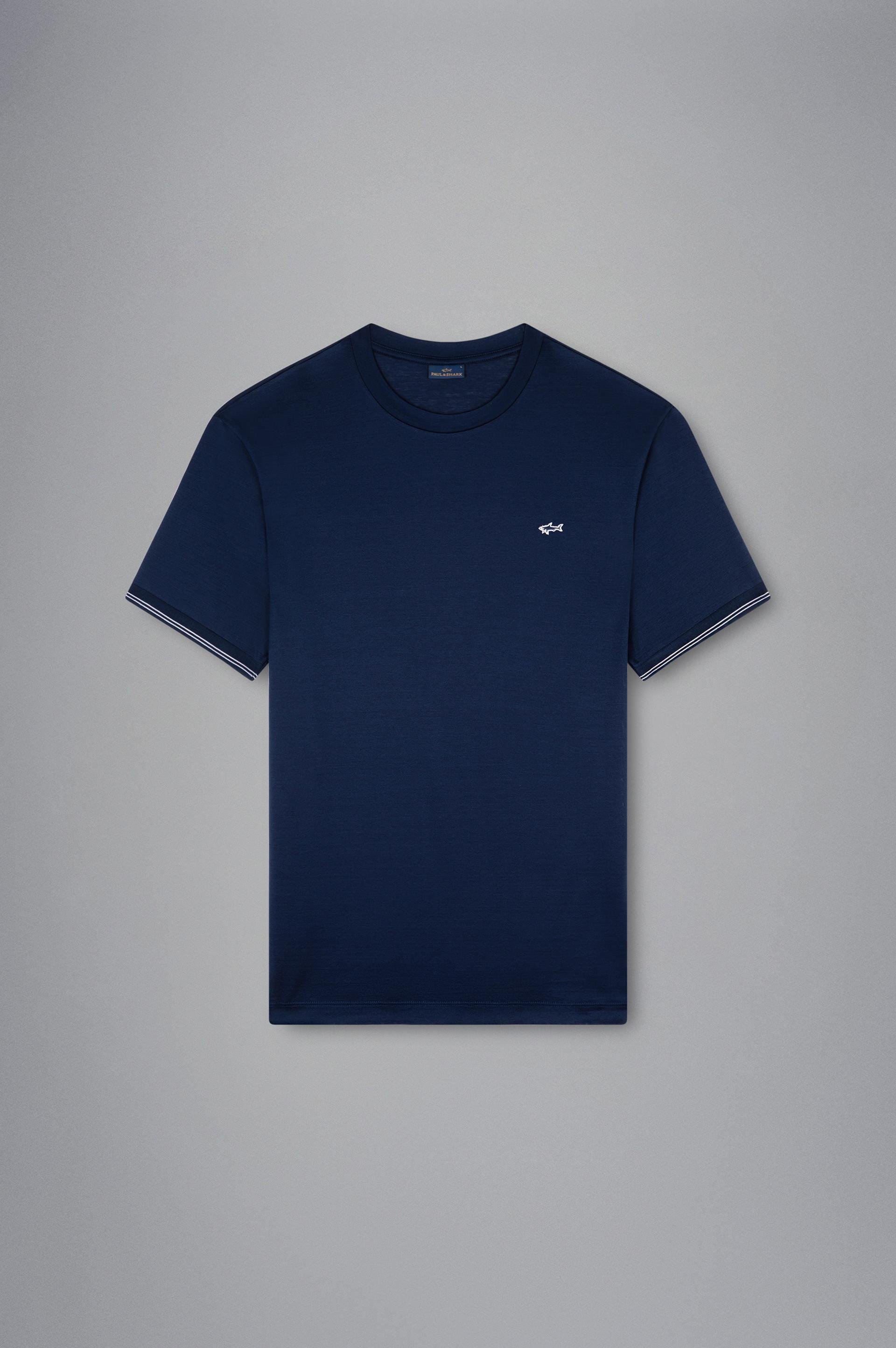 Paul Shark Paul Shark Erkek Marka Logolu Pamuklu Normal Kalıp Günlük Lacivert T-Shirt 24411015-013
