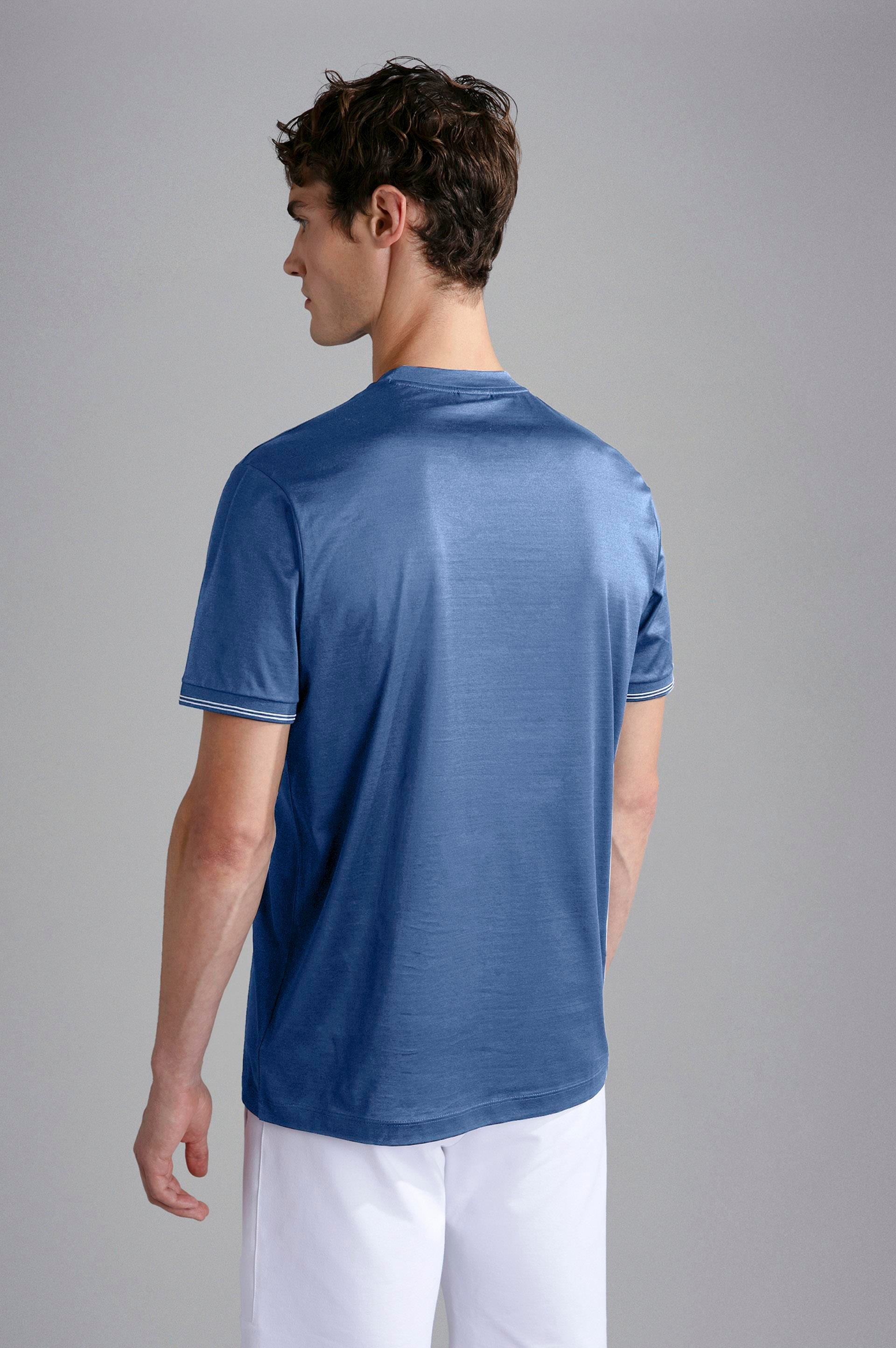 Paul Shark Paul Shark Erkek Marka Logolu Pamuklu Normal Kalıp Günlük Mavi T-Shirt 24411015-337