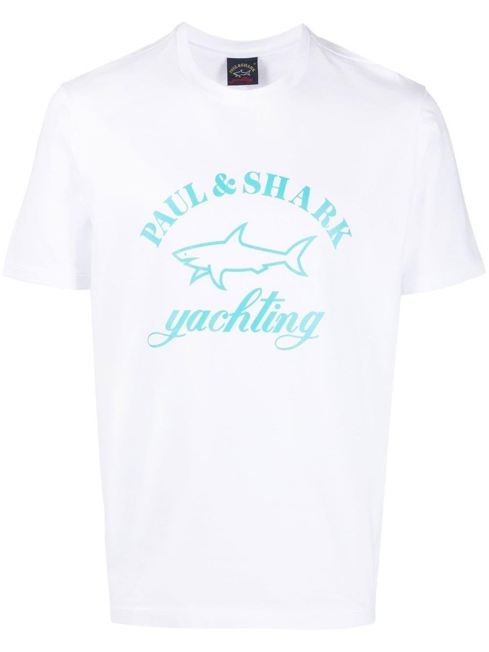 Paul Shark Paul Shark Erkek Marka Logo Detaylı Regular Fit Kısa Kollu Beyaz T-Shirt 23411015-010