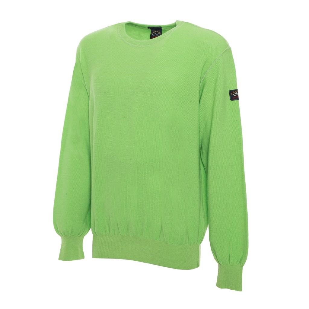 Paul Shark Paul Shark Erkek Marka Logo Detaylı Regular Fit Uzun Kollu Yeşil Kazak P20P1513-205