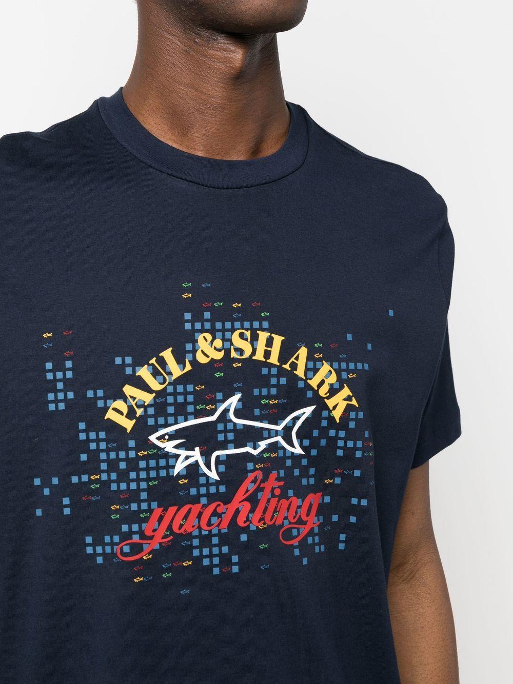 Paul Shark Paul Shark Erkek Marka Logolu Basic Bisiklet Yaka Kısa Kollu Lacivert T-Shirt 23411041-726
