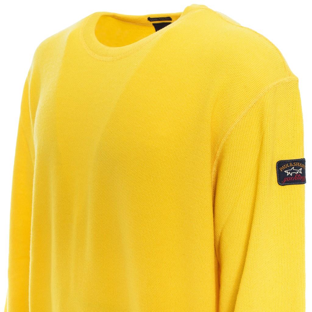Paul Shark Paul Shark Erkek Marka Logo Detaylı Regular Fit Uzun Kollu Sarı Kazak P20P1513-358