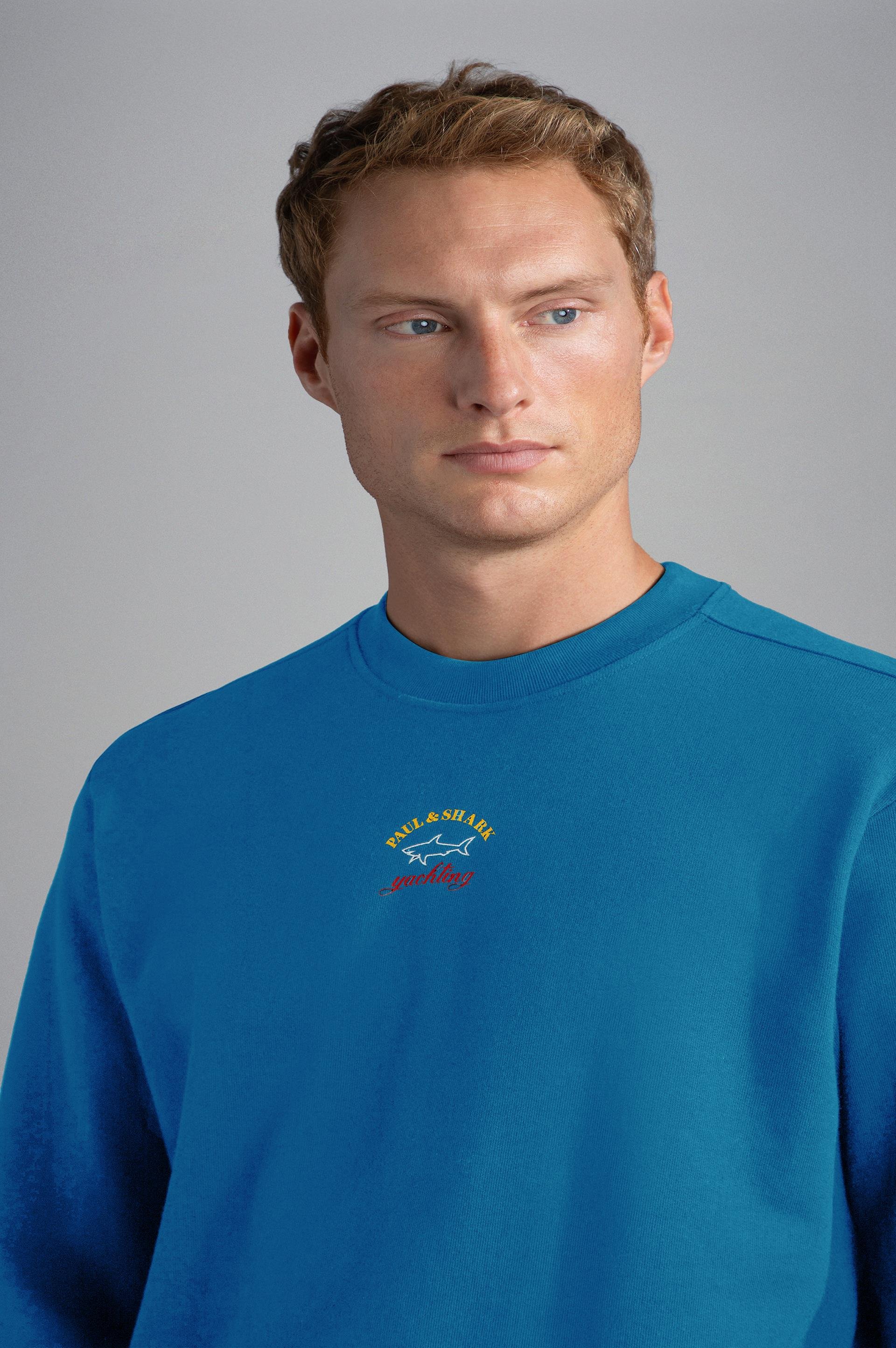 Paul Shark Paul Shark Erkek Marka Logolu Uzun Kollu Rahat Mavi Sweatshirt 13311831-402