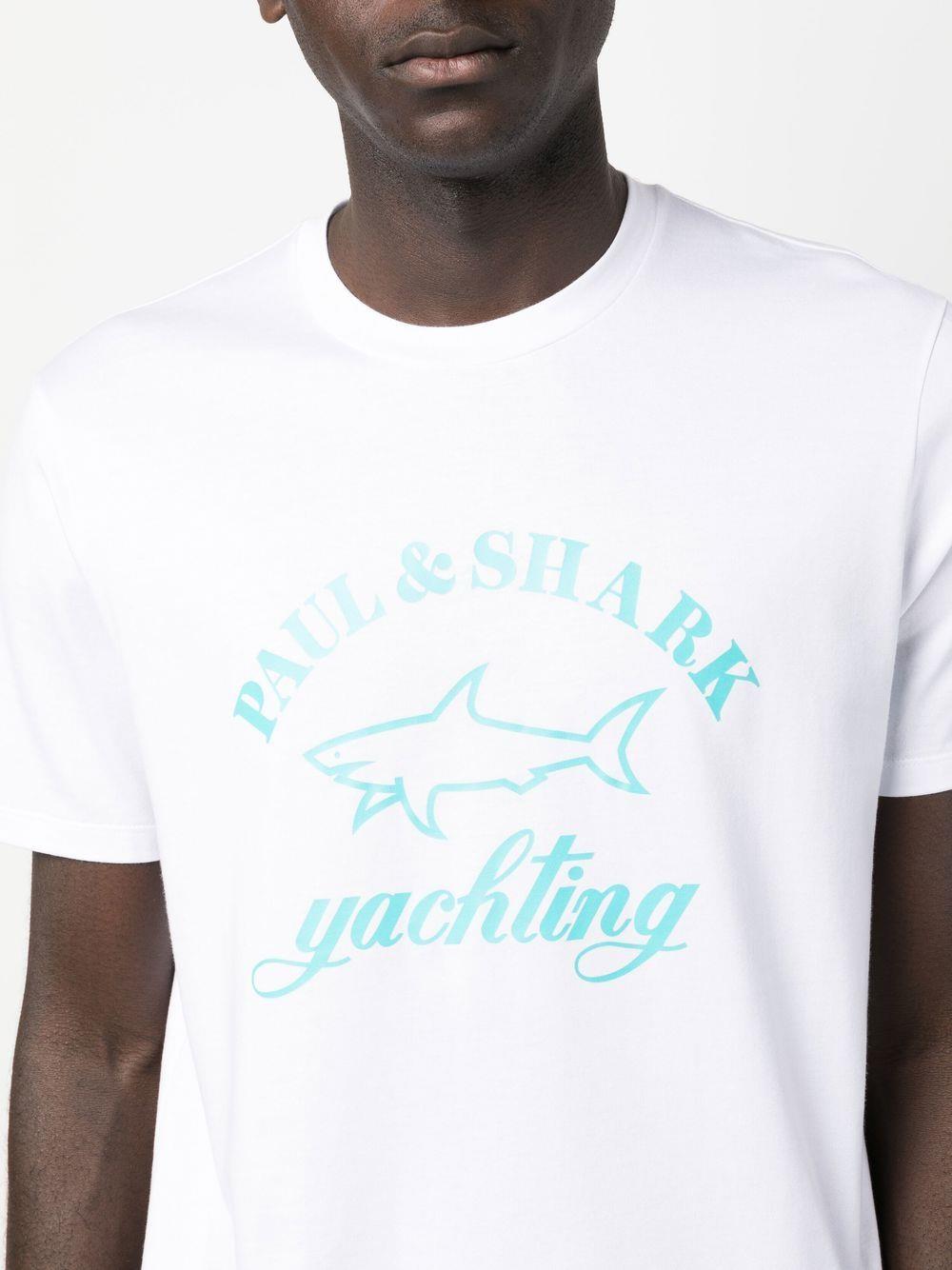 Paul Shark Paul Shark Erkek Marka Logo Detaylı Regular Fit Kısa Kollu Beyaz T-Shirt 23411015-010