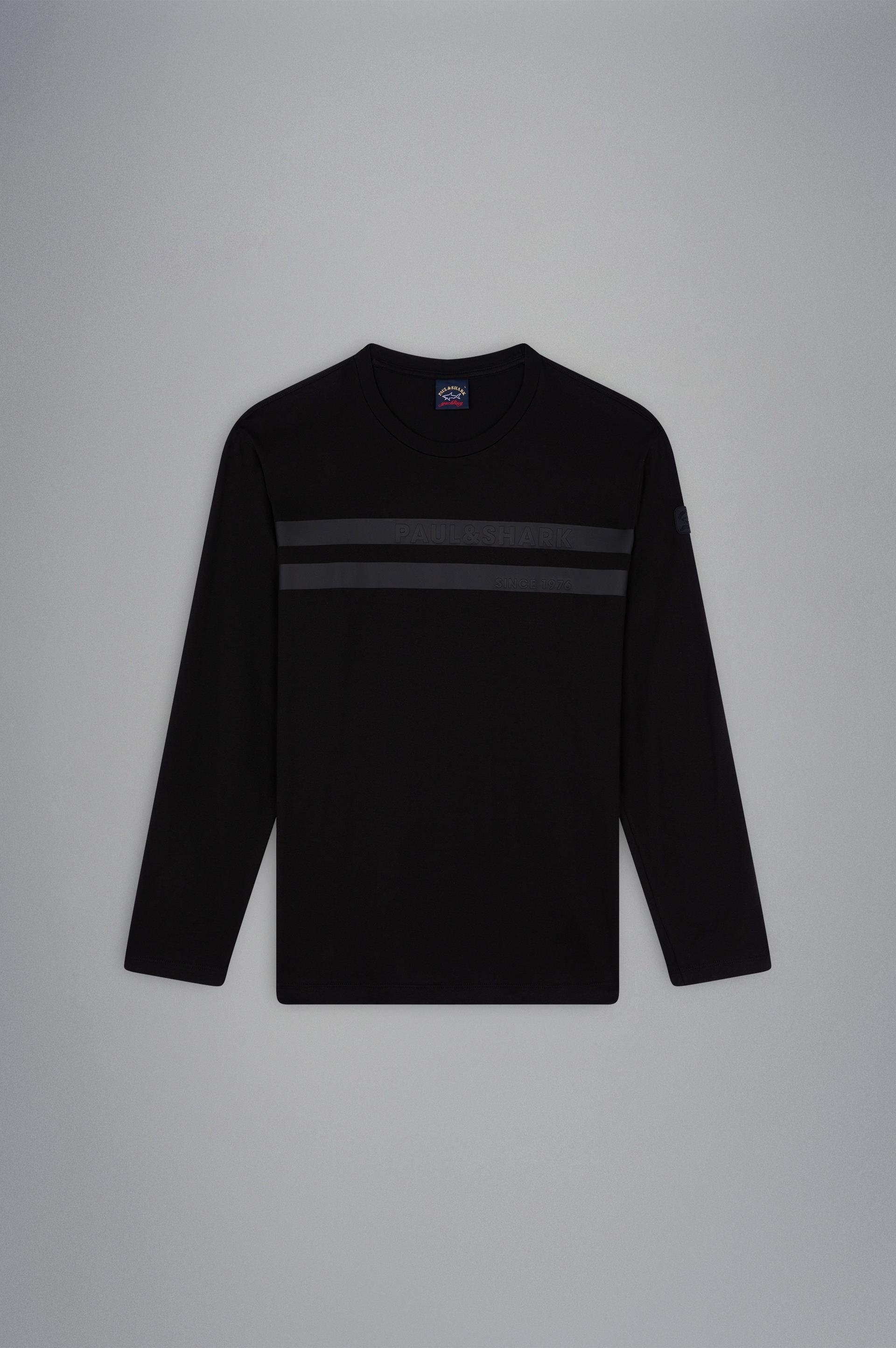 Paul Shark Paul Shark Erkek Marka Logo Detaylı Regular Fit Uzun Kollu Siyah T-Shirt 13311638-011