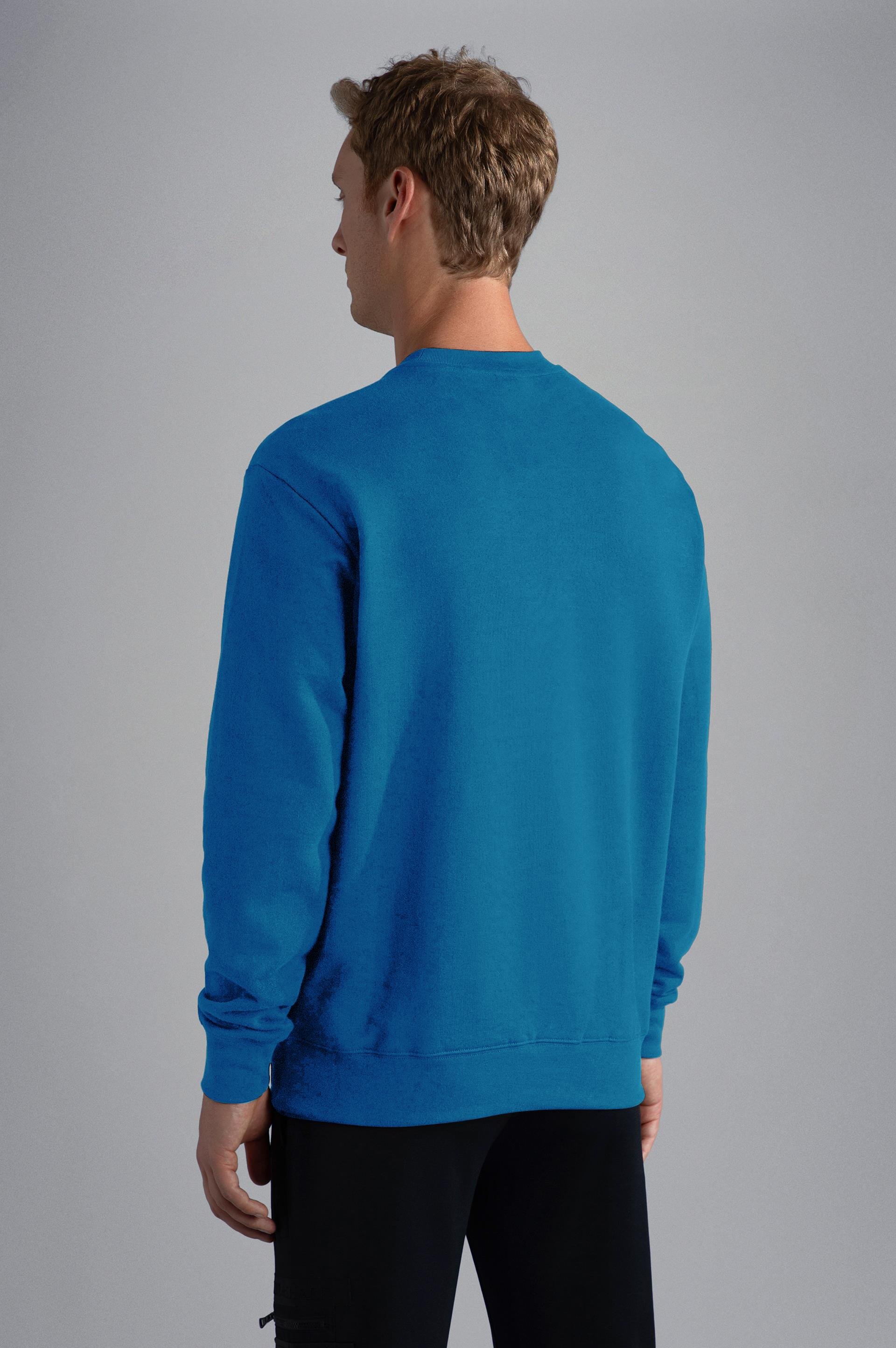 Paul Shark Paul Shark Erkek Marka Logolu Uzun Kollu Rahat Mavi Sweatshirt 13311831-402