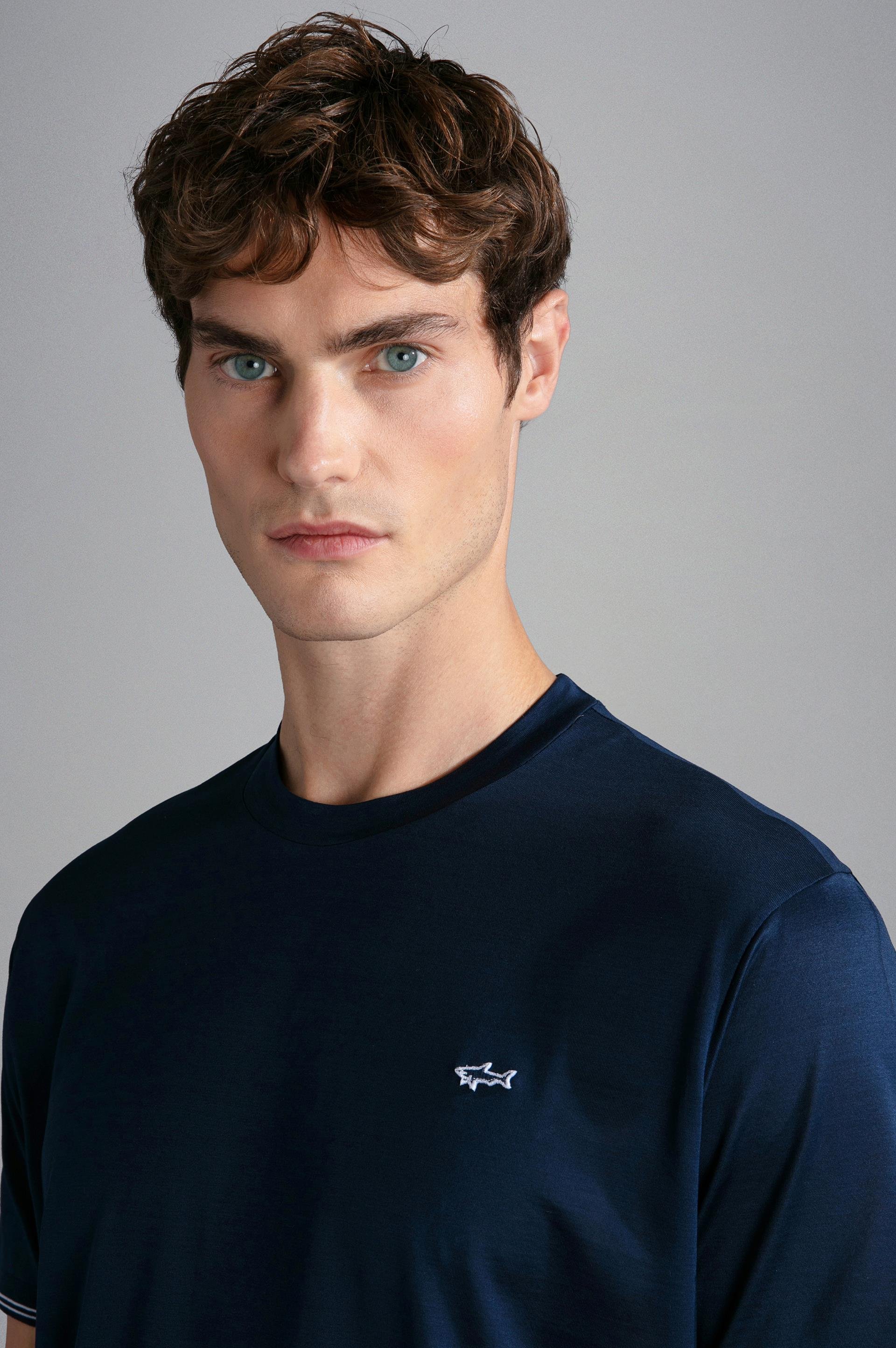 Paul Shark Paul Shark Erkek Marka Logolu Pamuklu Normal Kalıp Günlük Lacivert T-Shirt 24411015-013