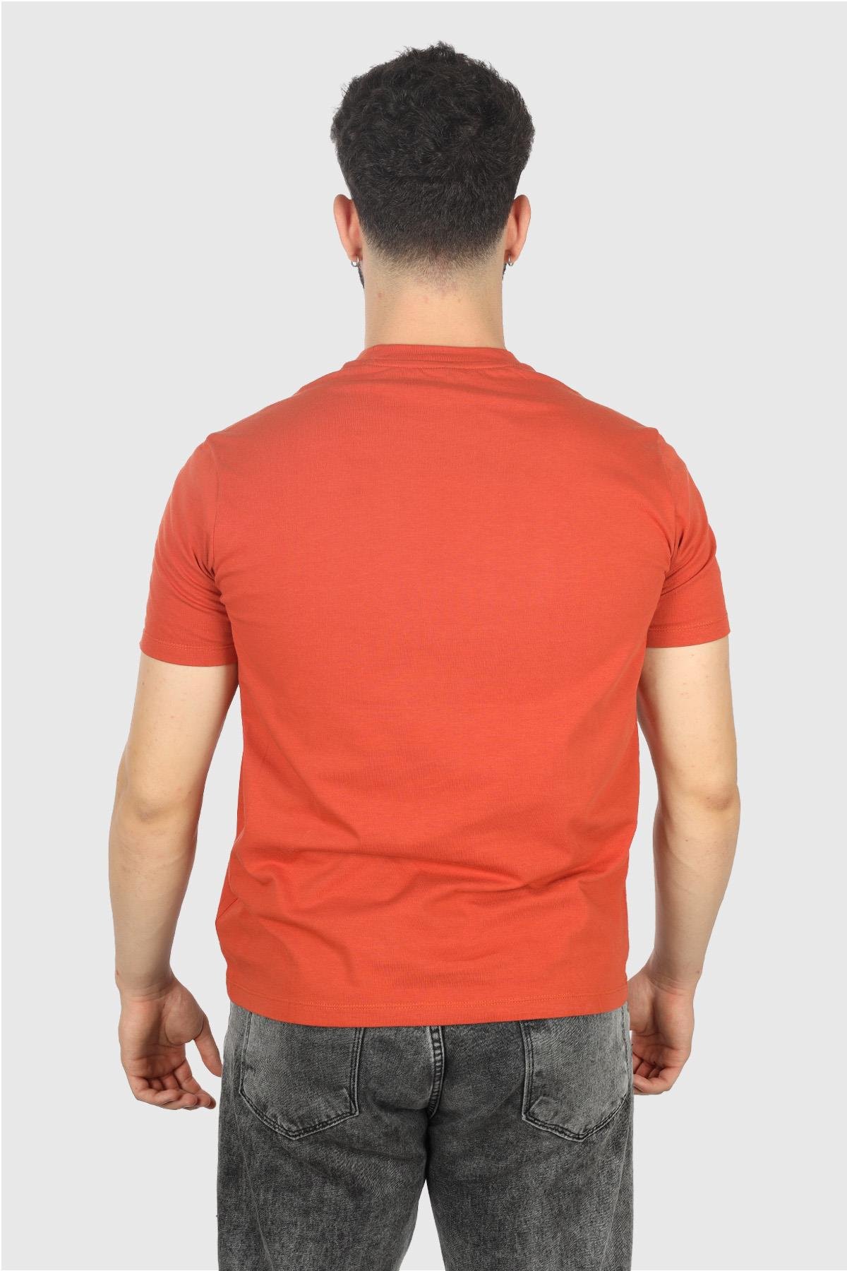 Paul Shark Paul Shark Erkek Marka Logolu Regular Fit Pamuklu Kısa Kol Turuncu T-Shirt 14311653-972