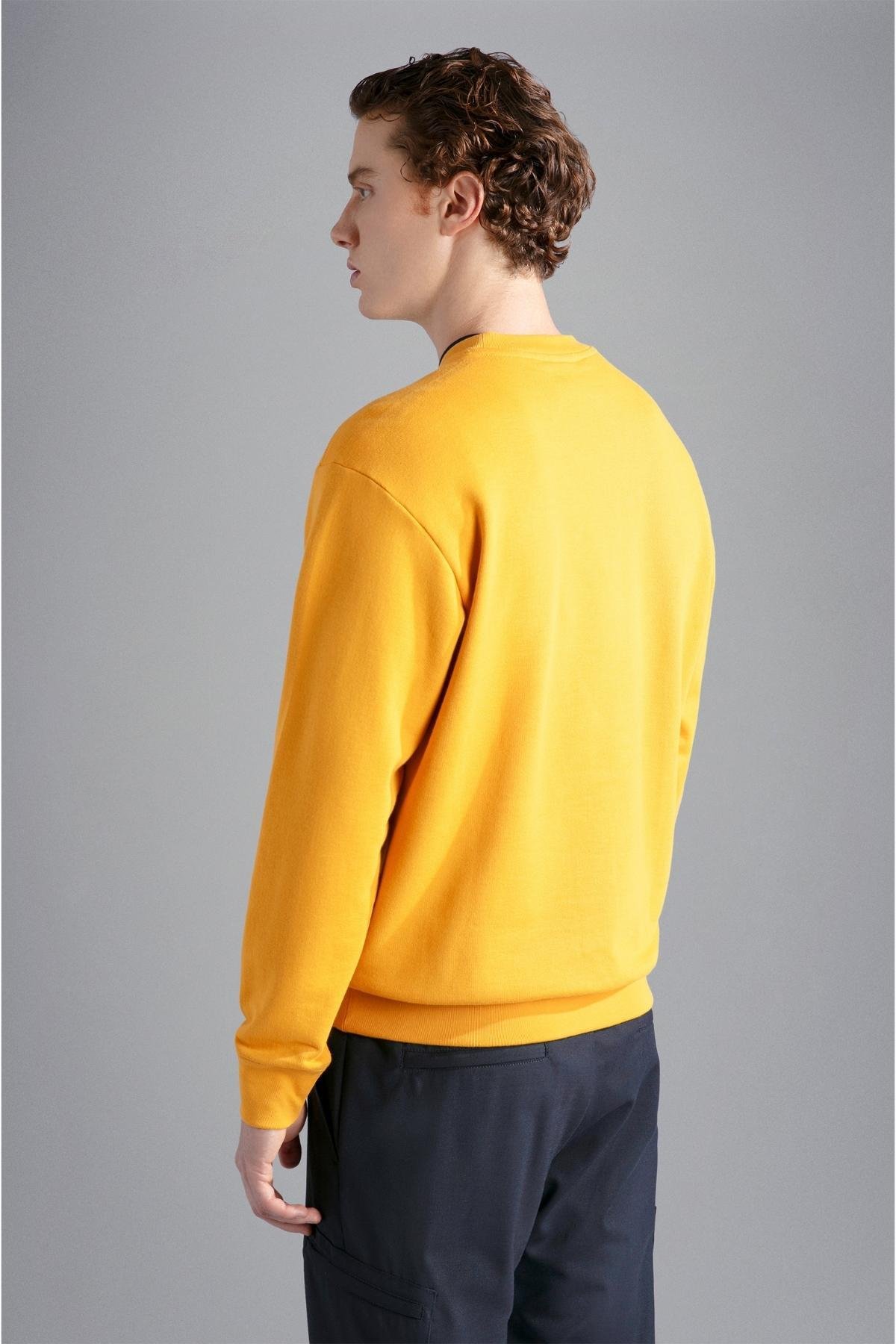 Paul Shark Paul Shark Erkek Marka Logolu Uzun Kollu Rahat Sarı Sweatshirt 13311831-024