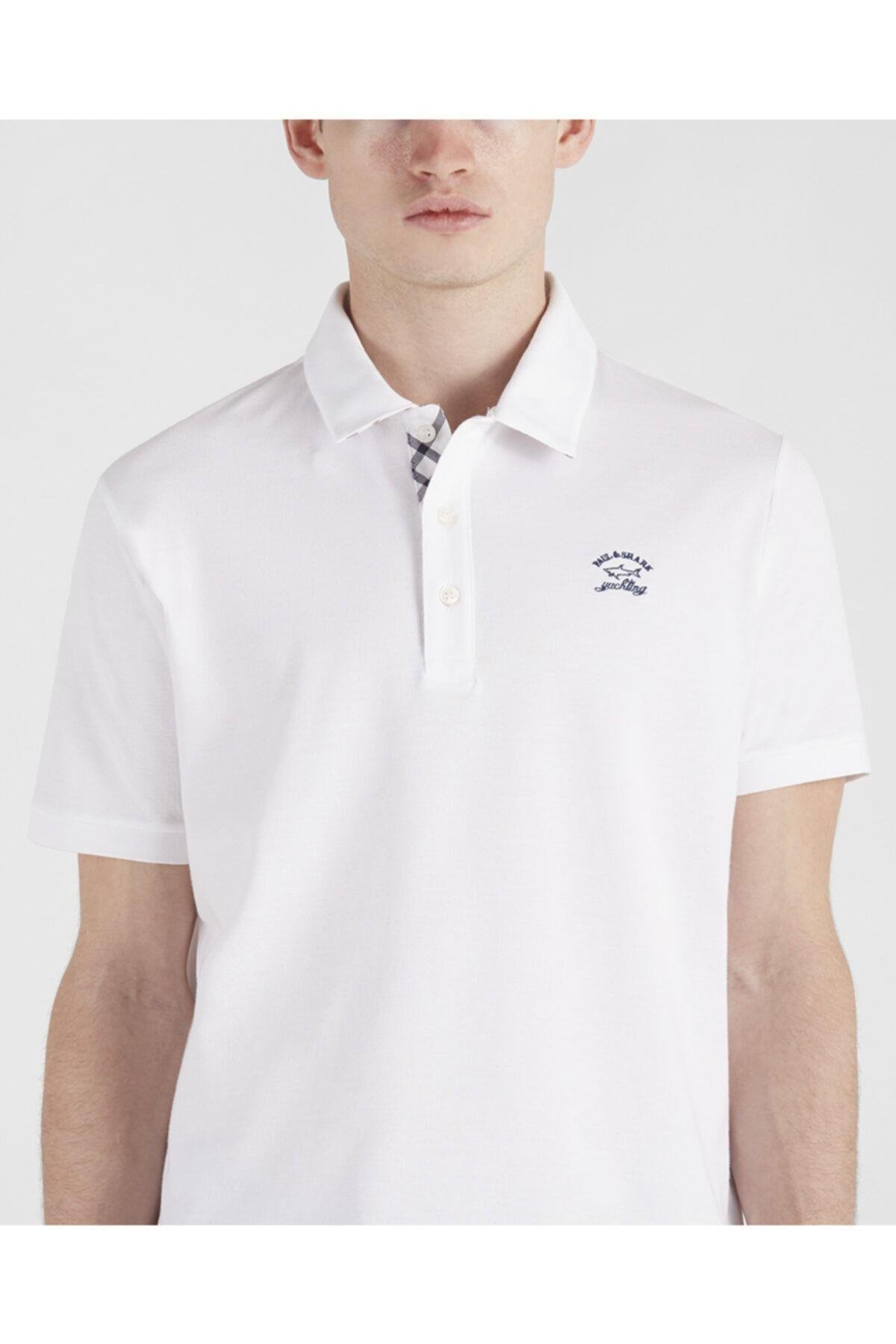 Paul Shark Paul Shark Erkek Marka Logolu Polo Yakalı Organik Pamuklu 010 Polo Yaka T-Shirt 21411264-010