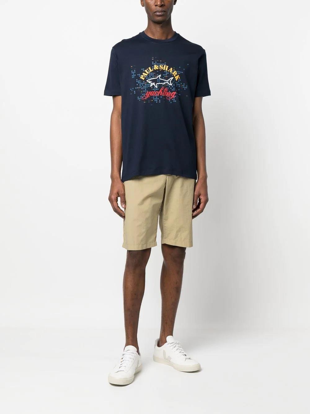 Paul Shark Paul Shark Erkek Marka Logolu Basic Bisiklet Yaka Kısa Kollu Lacivert T-Shirt 23411041-726