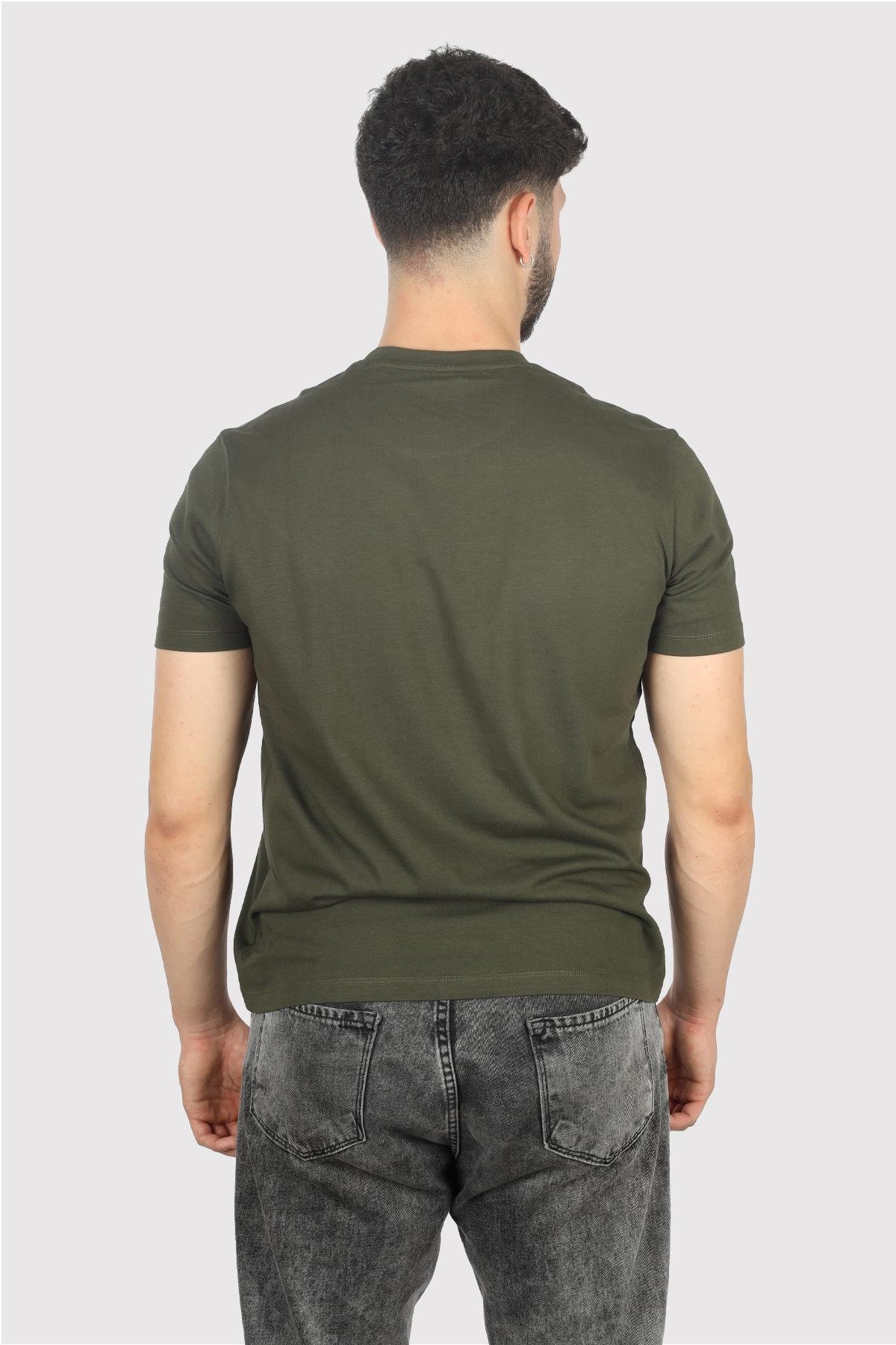 Paul Shark Paul Shark Erkek Marka Logolu Regular Fit Pamuklu Kısa Kol Haki T-Shirt 14311653-036