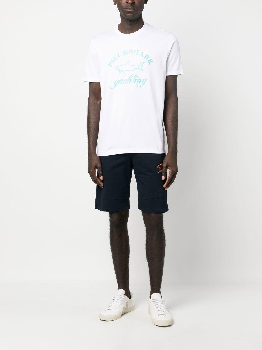 Paul Shark Paul Shark Erkek Marka Logo Detaylı Regular Fit Kısa Kollu Beyaz T-Shirt 23411015-010