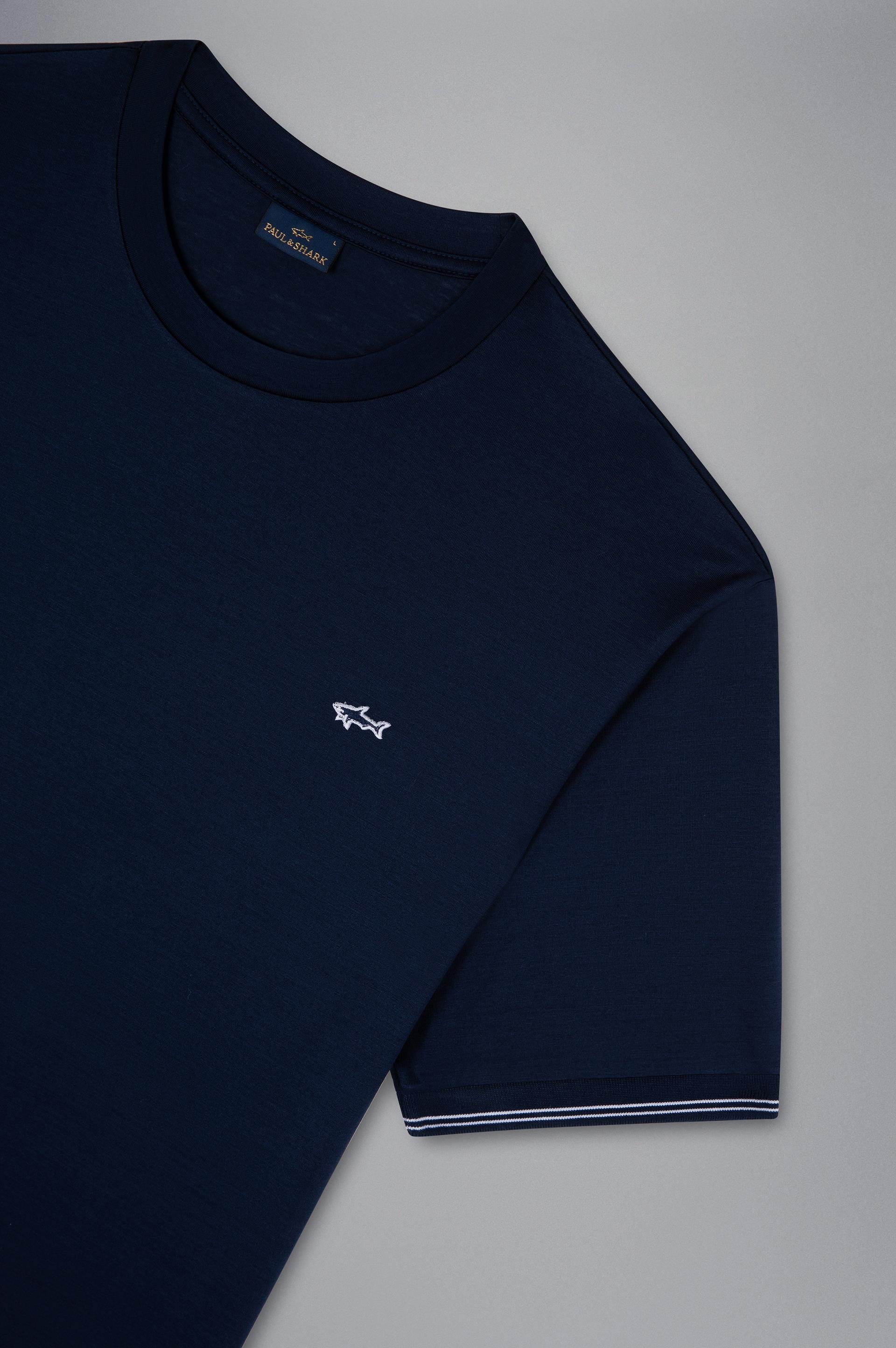 Paul Shark Paul Shark Erkek Marka Logolu Pamuklu Normal Kalıp Günlük Lacivert T-Shirt 24411015-013