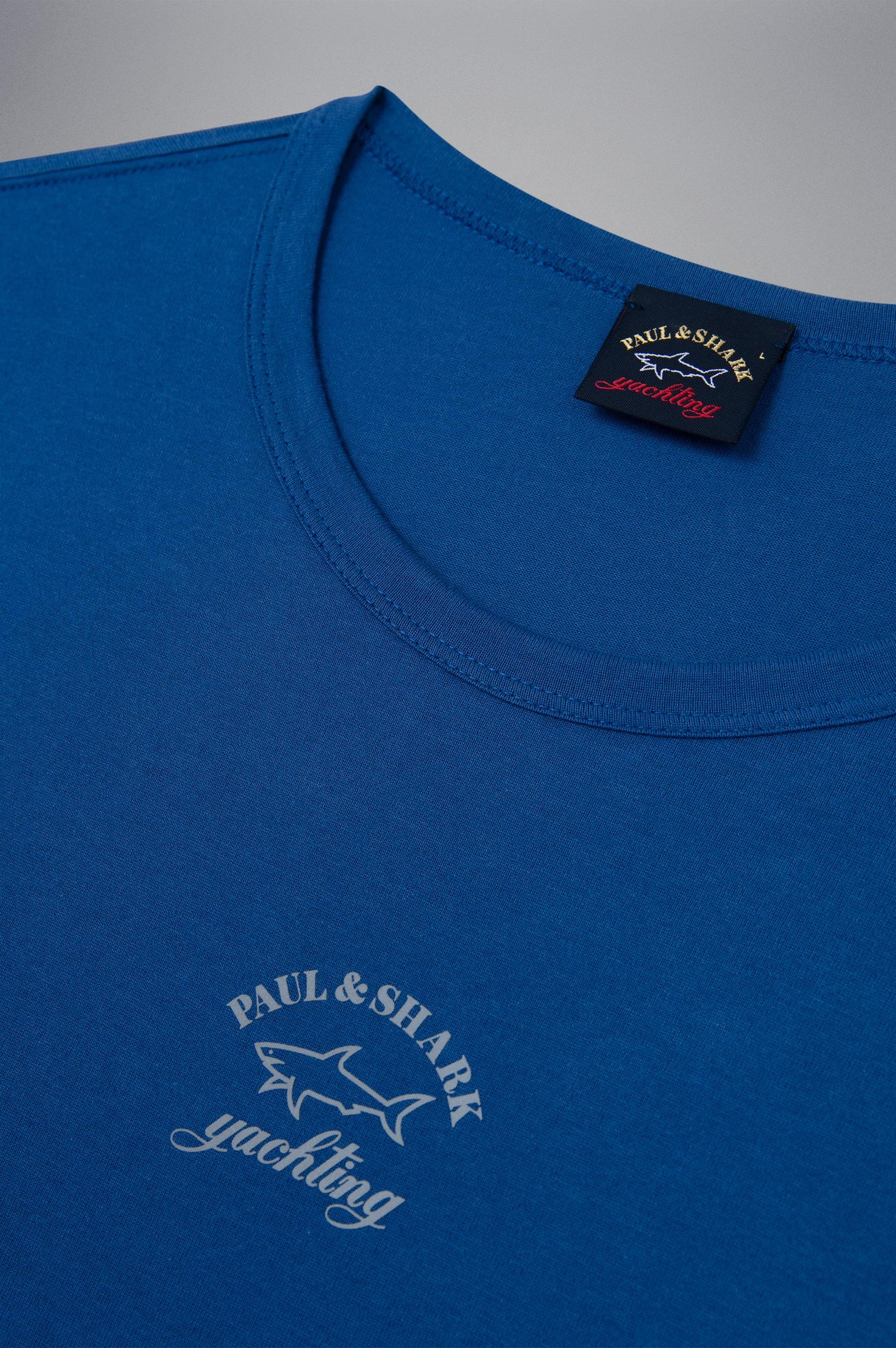 Paul Shark Paul Shark Erkek Marka Logo Detaylı Regular Fit Uzun Kollu Mavi T-Shirt 12311663-402