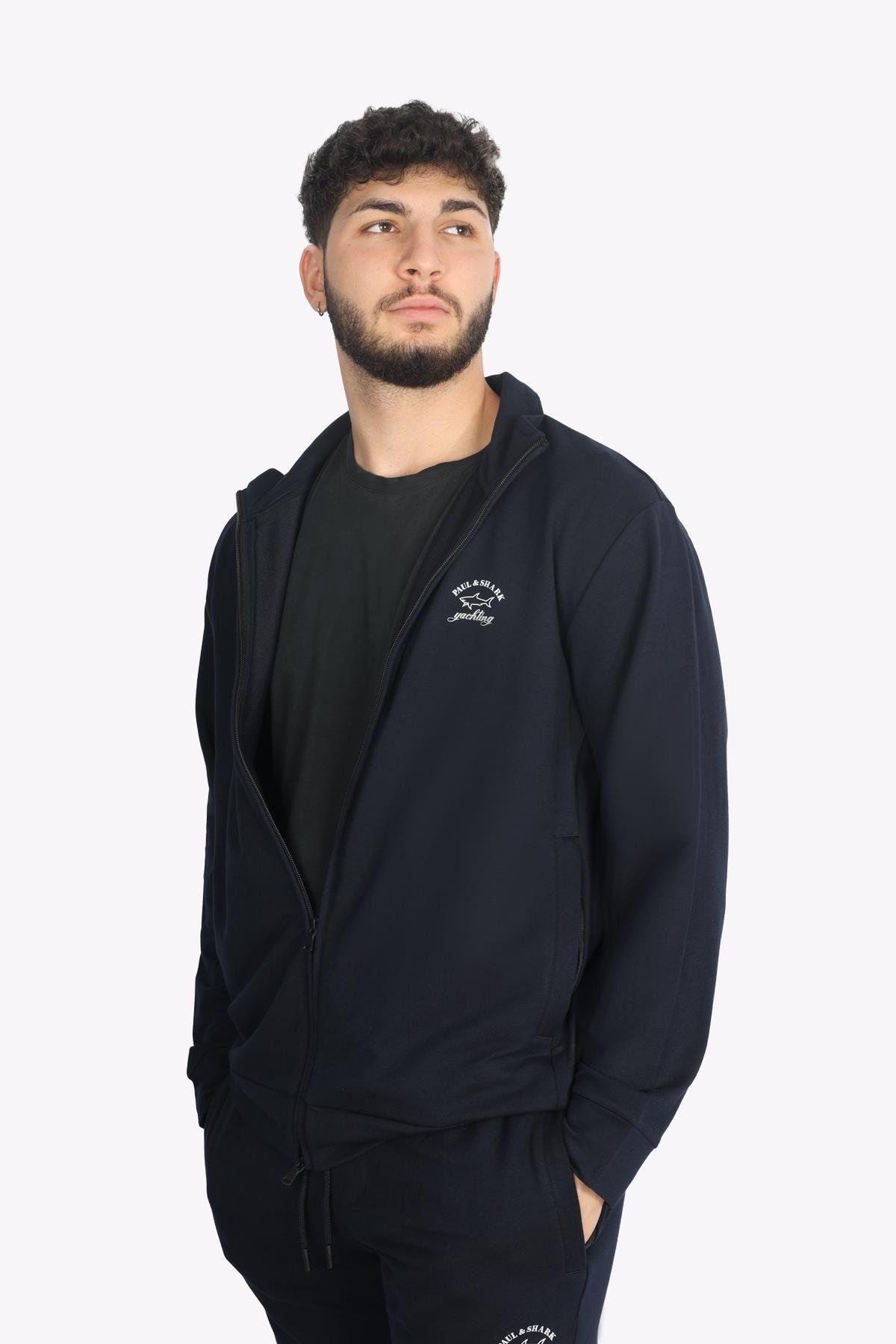 Paul Shark Paul Shark Erkek Marka Logolu Fermuarlı Rahat Kesim Lacivert Spor Eşofman Takımı 14311500-013