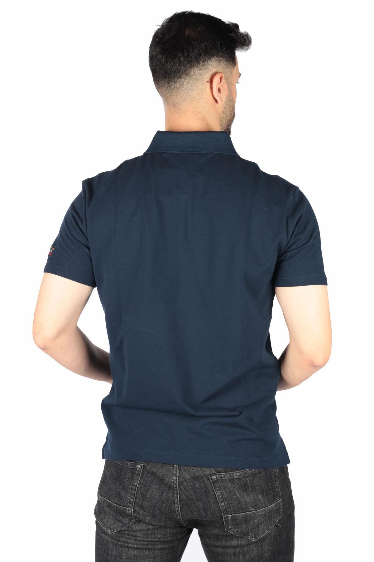Paul Shark Paul Shark Erkek Marka Logo Detaylı Regular Fit Kısa Kollu Lacivert Polo Yaka T-Shirt E20P1334-013